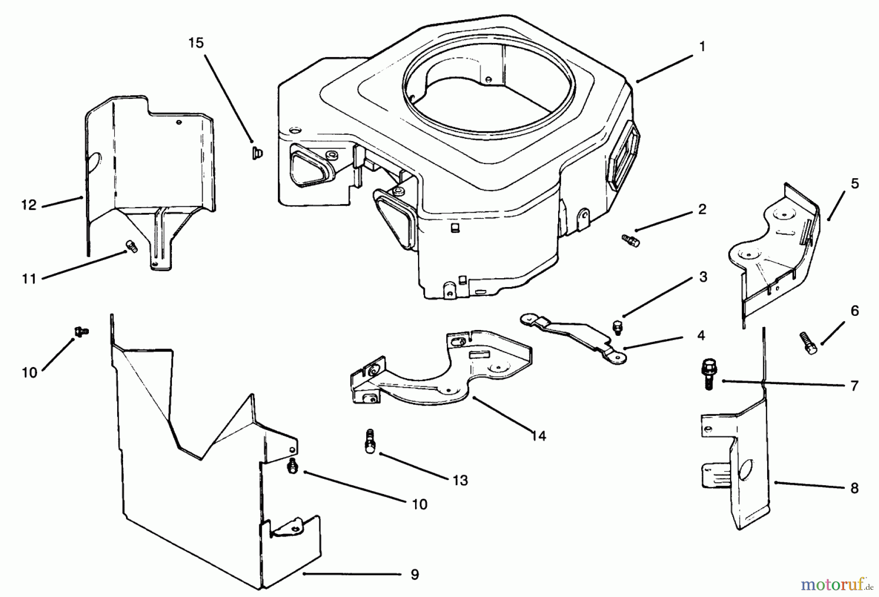 Toro Neu Mowers, Drive Unit Only 30191 - Toro Mid-Size Proline Hydro Traction Unit, 20 hp, 1995 (590001-599999) BLOWER HOUSING & BAFFLES