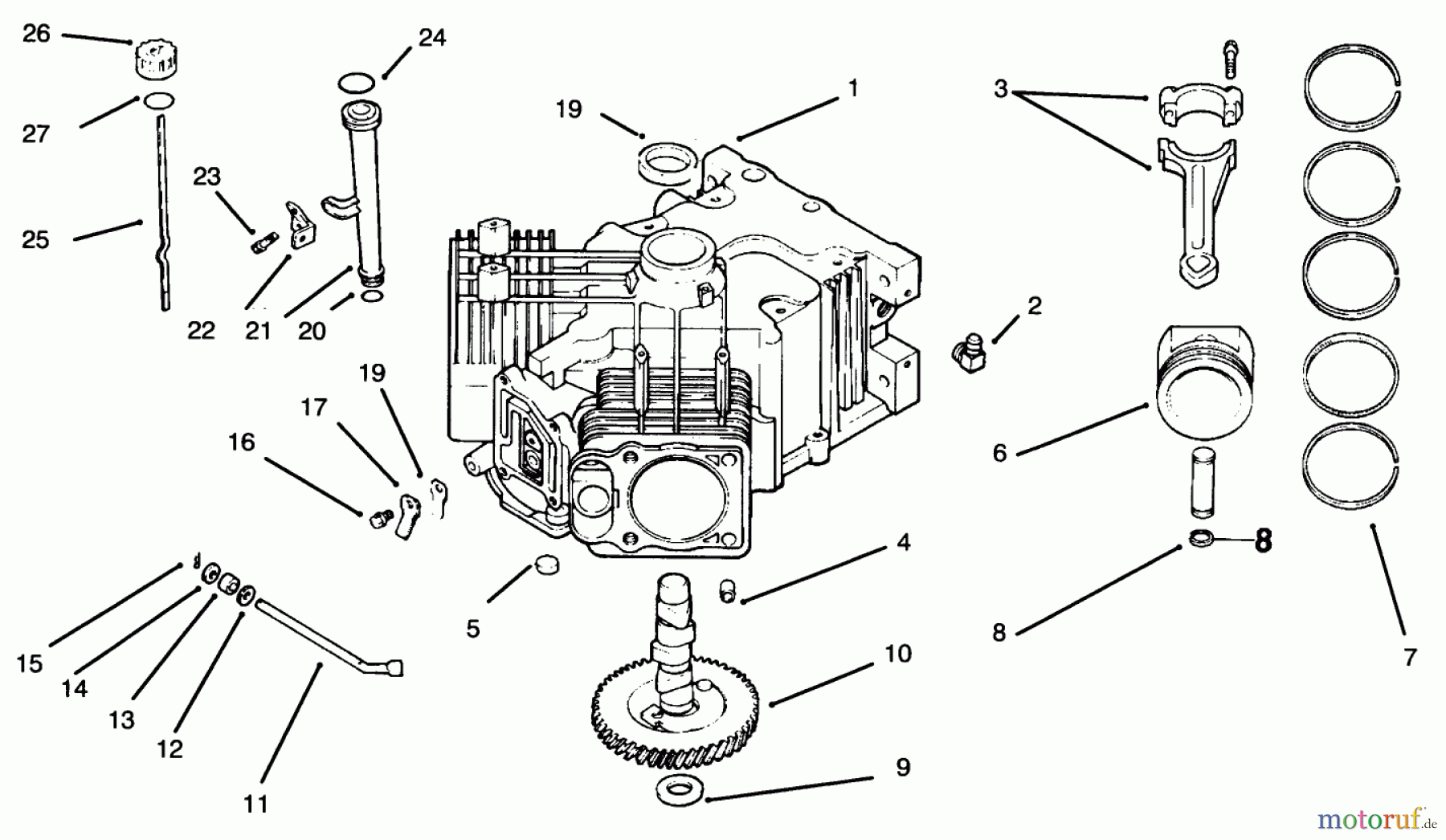  Toro Neu Mowers, Drive Unit Only 30191 - Toro Mid-Size Proline Hydro Traction Unit, 20 hp, 1995 (590001-599999) CRANKCASE