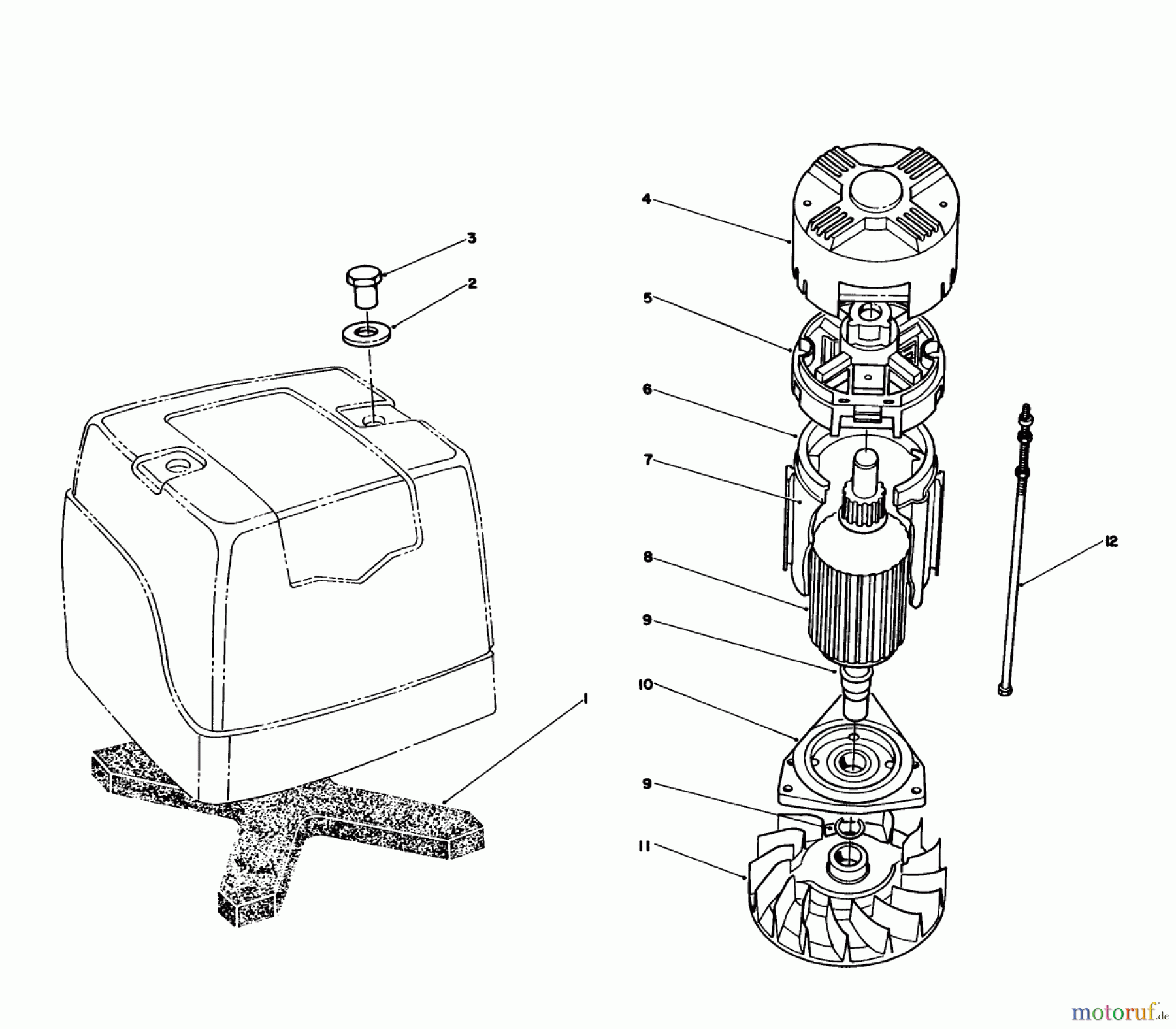  Toro Neu Mowers, Electric 20564C - Toro Electric Lawnmower, 1988 (8000001-8999999) MOTOR MODEL NO. 748001-0334-01