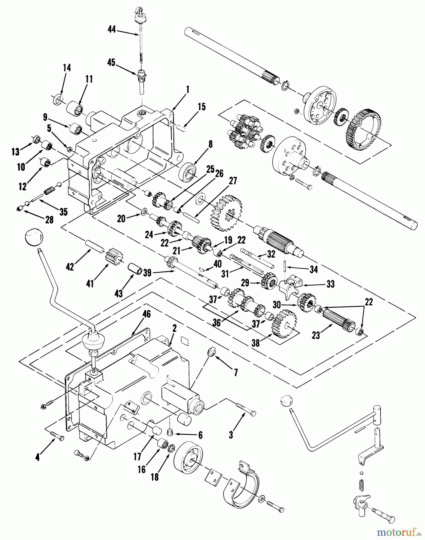  Toro Neu Mowers, Lawn & Garden Tractor Seite 1 01-10K802 (C-105) - Toro C-105 8-Speed Tractor, 1981 MECHANICAL TRANSMISSION-8 SPEED #1