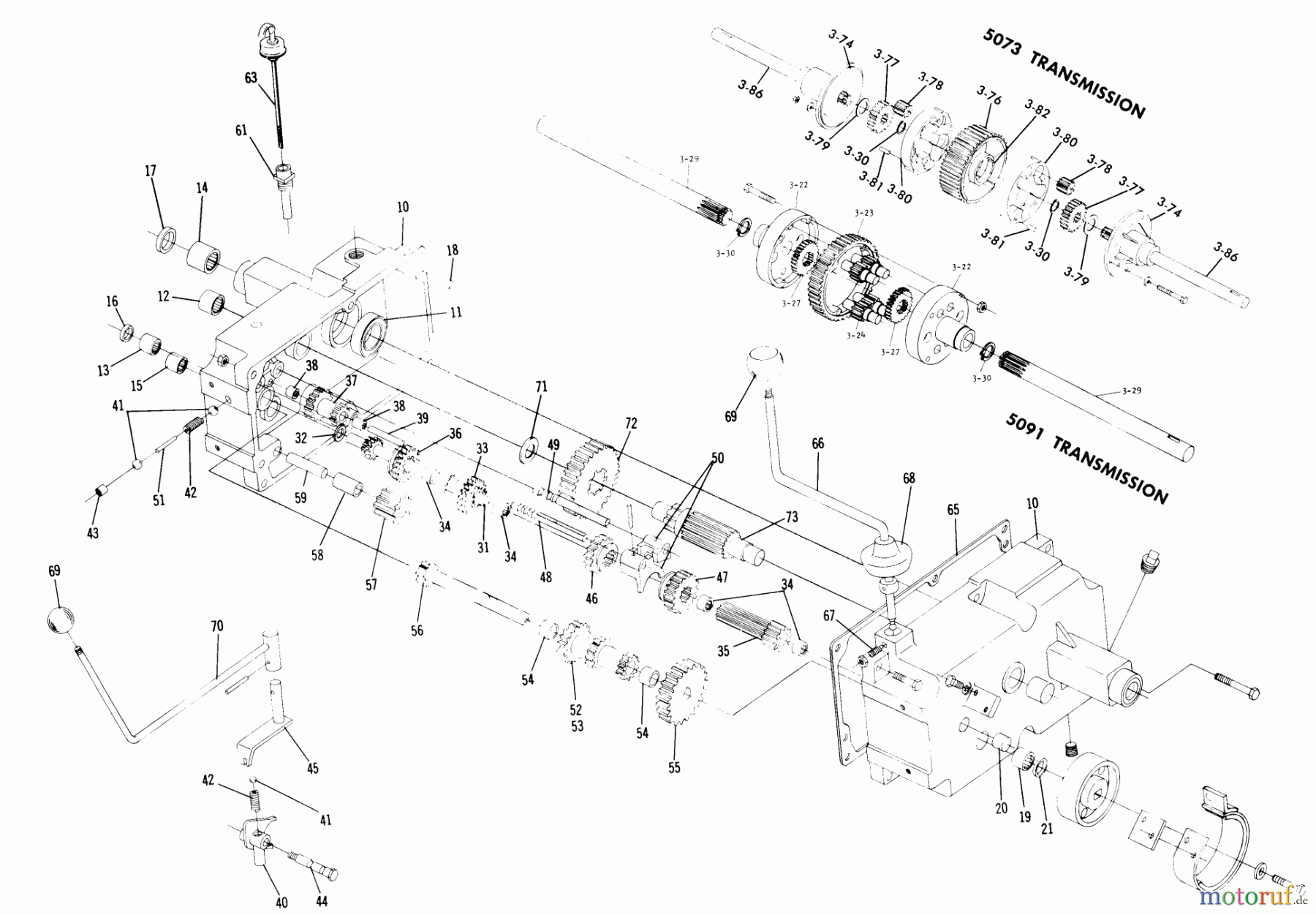  Toro Neu Mowers, Lawn & Garden Tractor Seite 1 1-0380 (C-160) - Toro C-160 8-Speed Tractor, 1974 TRANSMISSION 8-SPEED