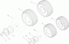 Toro 13AP60RP544 (LX500) - LX500 Lawn Tractor, 2006 (1A056B50000-) Ersatzteile FRONT AND REAR WHEEL ASSEMBLY