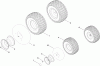 Toro 13AP61RH848 (LX468) - LX468 Lawn Tractor, 2009 (1-1) Ersatzteile FRONT AND REAR WHEEL ASSEMBLY