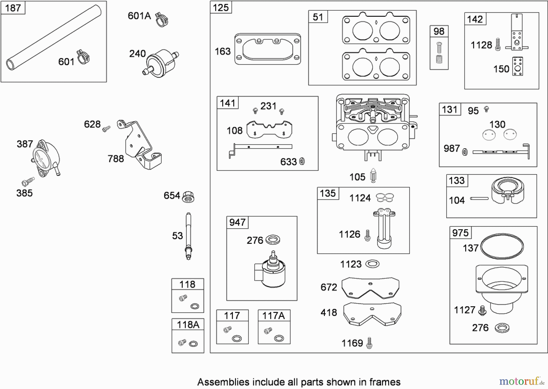 Toro Neu Mowers, Lawn & Garden Tractor Seite 1 13AT61RH544 (LX466) - Toro LX466 Lawn Tractor, 2008 (SN 1-) CARBURETOR AND FUEL PUMP ASSEMBLY BRIGGS AND STRATTON 407777-0550-B1