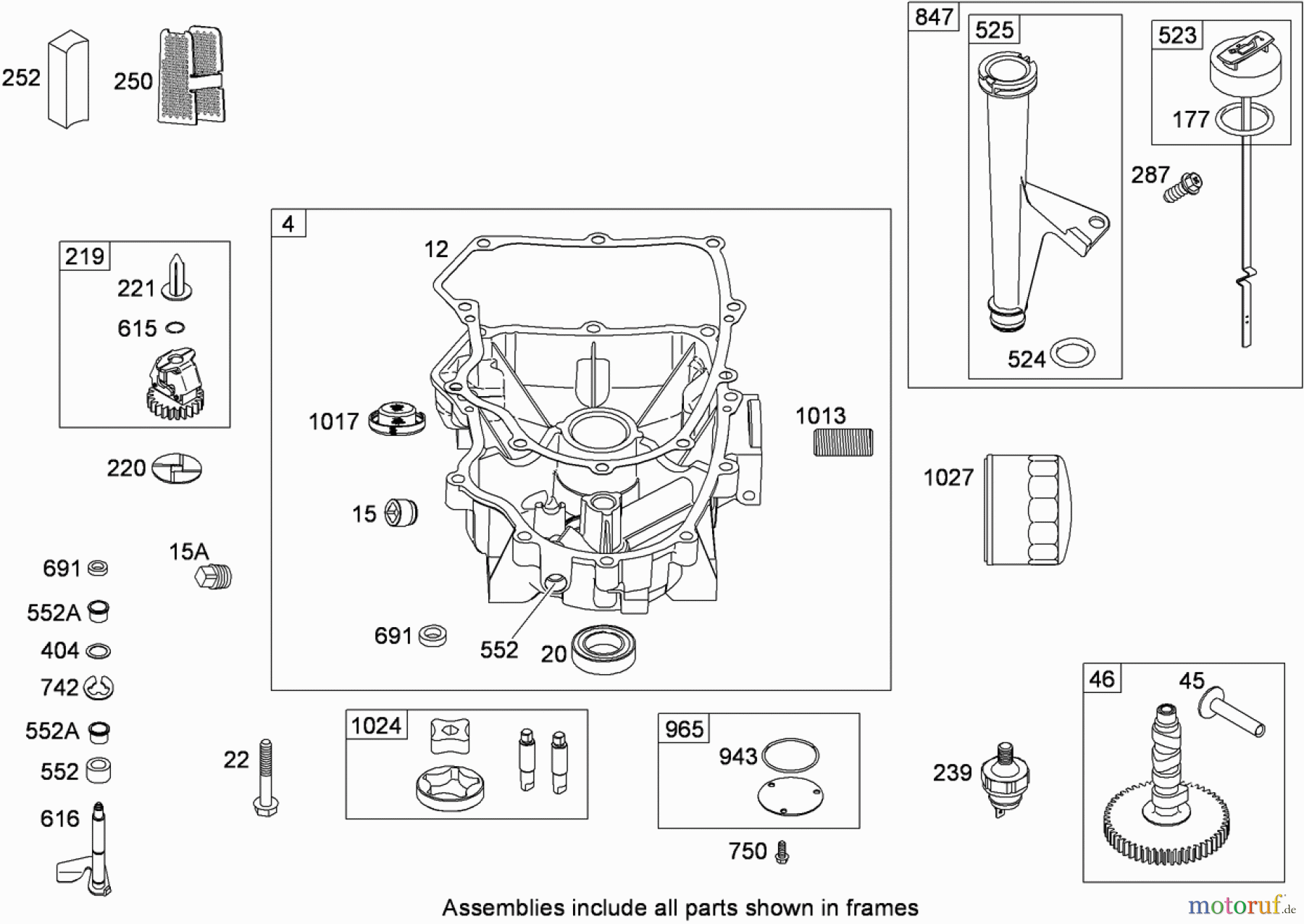 Toro Neu Mowers, Lawn & Garden Tractor Seite 1 13AT61RH544 (LX466) - Toro LX466 Lawn Tractor, 2008 (SN 1-) CRANKCASE, COVER AND ENGINE SUMP ASSEMBLY BRIGGS AND STRATTON 407777-0550-B1
