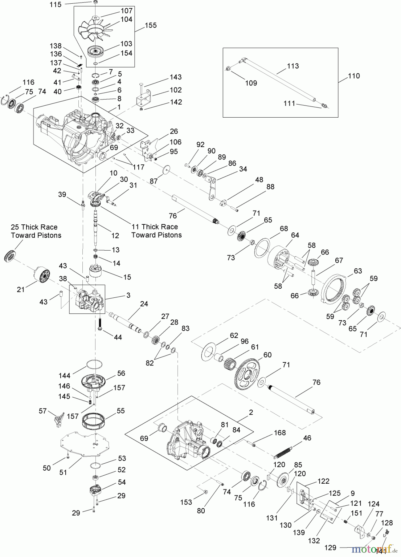 Toro Neu Mowers, Lawn & Garden Tractor Seite 1 14AQ81RP744 (GT2200) - Toro GT2200 Garden Tractor, 2006 (1A136H30000-) TRANSMISSION ASSEMBLY NO. 112-0914 #2
