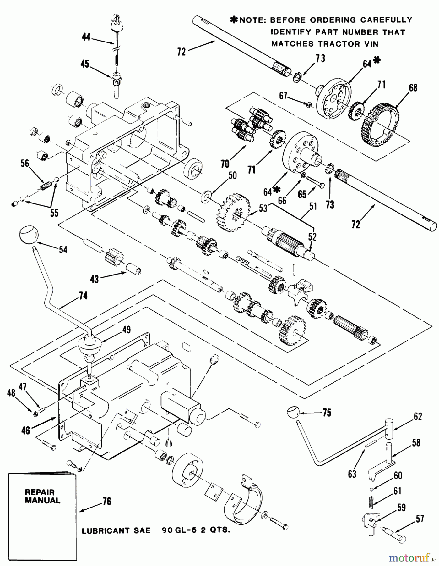  Toro Neu Mowers, Lawn & Garden Tractor Seite 1 21-08K801 (308-8) - Toro 308-8 Tractor, 1986 MECHANICAL TRANSMISSION-8-SPEED #2