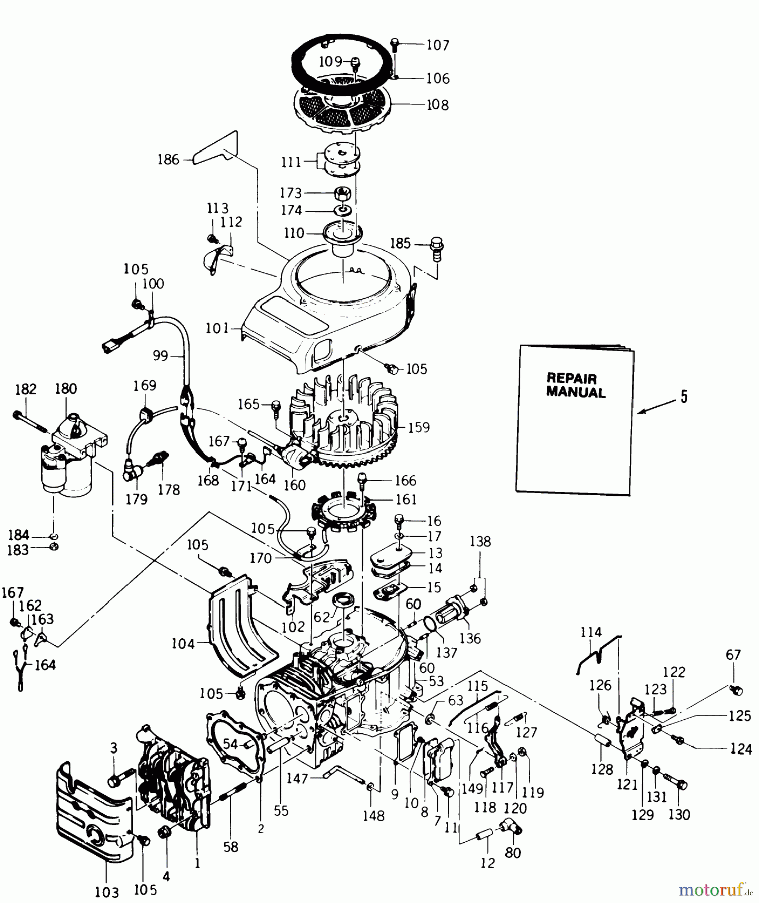  Toro Neu Mowers, Lawn & Garden Tractor Seite 1 22-13KE01 (252-H) - Toro 252-H Tractor, 1988 KAWASAKI FB460V TYPE AS-26 ENGINE #1