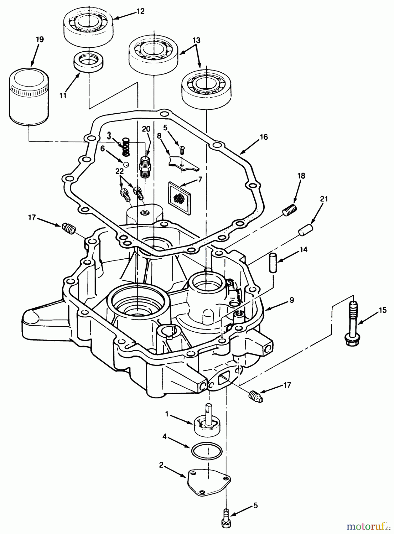 Toro Neu Mowers, Lawn & Garden Tractor Seite 1 22-14OE02 (244-H) - Toro 244-H Yard Tractor, 1992 (2000001-2999999) 14HP ENGINE OIL BASE & PUMP ASSEMBLY