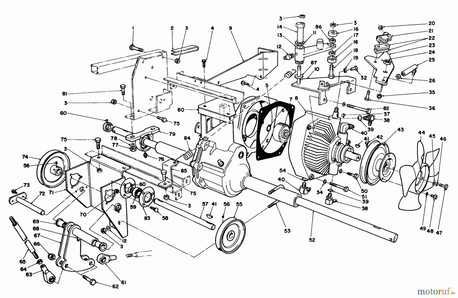  Toro Neu Mowers, Lawn & Garden Tractor Seite 1 30610 (120) - Toro Proline 120, 1993 (390001-399999) TRANSMISSION & DIFFERENTIAL ASSEMBLY