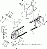 Toro 51-16OE01 (416-H) - 416-H Garden Tractor, 1991 (1000001-1999999) Ersatzteile DRIVE BELT AND PULLEYS