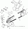 Toro 51-16OE01 (416-H) - 416-H Garden Tractor, 1991 (1000001-1999999) Pièces détachées DRIVE BELT AND PULLEYS