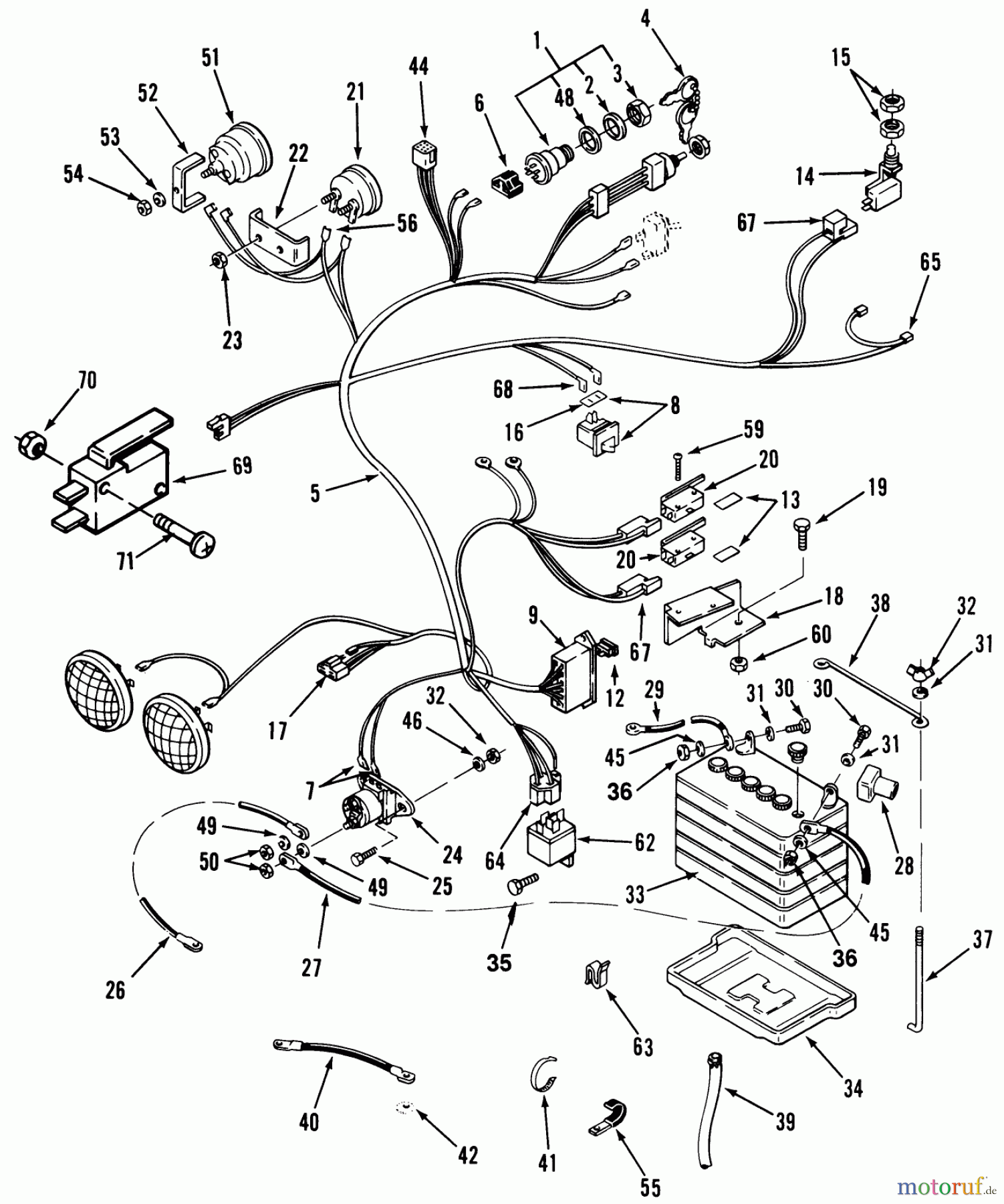  Toro Neu Mowers, Lawn & Garden Tractor Seite 1 51-16OE01 (416-H) - Toro 416-H Garden Tractor, 1991 (1000001-1999999) ELECTRICAL SYSTEM #1