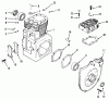 Toro 51-16OE01 (416-H) - 416-H Garden Tractor, 1991 (1000001-1999999) Ersatzteile KOHLER CRANKCASE & CYLINDER HEAD