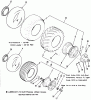 Toro 51-12KE01 (312-H) - 312-H Garden Tractor, 1991 (1000001-1999999) Listas de piezas de repuesto y dibujos WHEELS AND TIRES