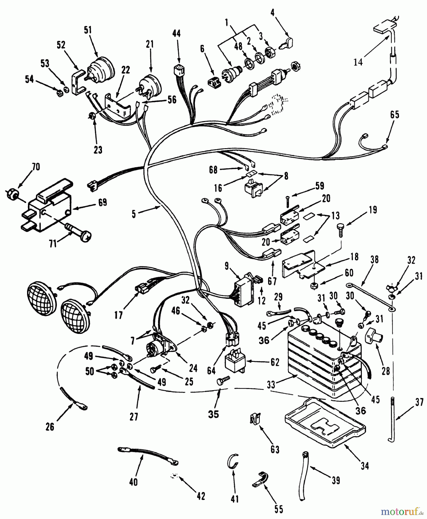  Toro Neu Mowers, Lawn & Garden Tractor Seite 1 51-16OE02 (416-H) - Toro 416-H Garden Tractor, 1992 (2000001-2999999) ELECTRICAL SYSTEM #1