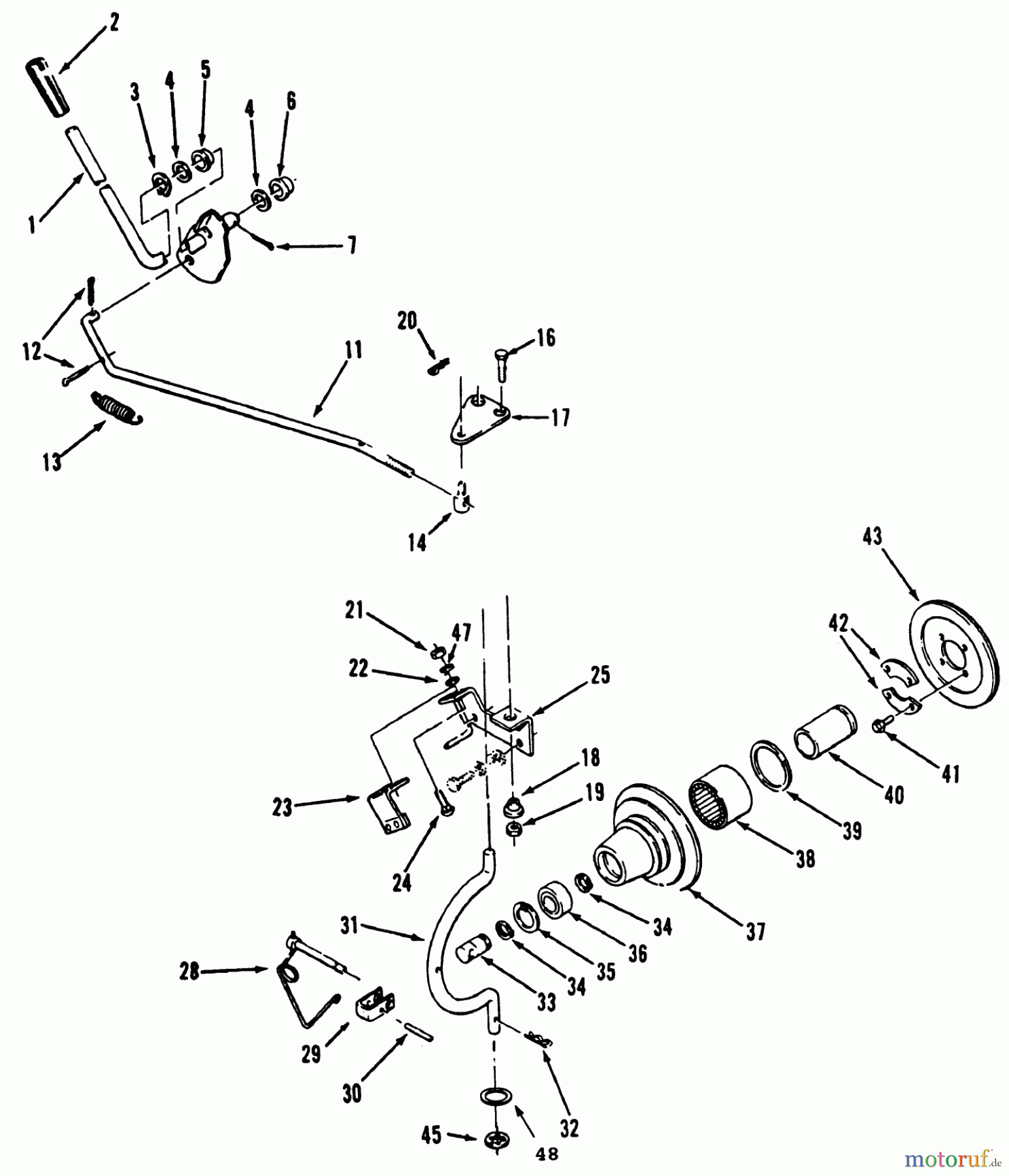  Toro Neu Mowers, Lawn & Garden Tractor Seite 1 51-12KE02 (312-H) - Toro 312-H Garden Tractor, 1992 (2000001-2999999) PTO CLUTCH AND CONTROL