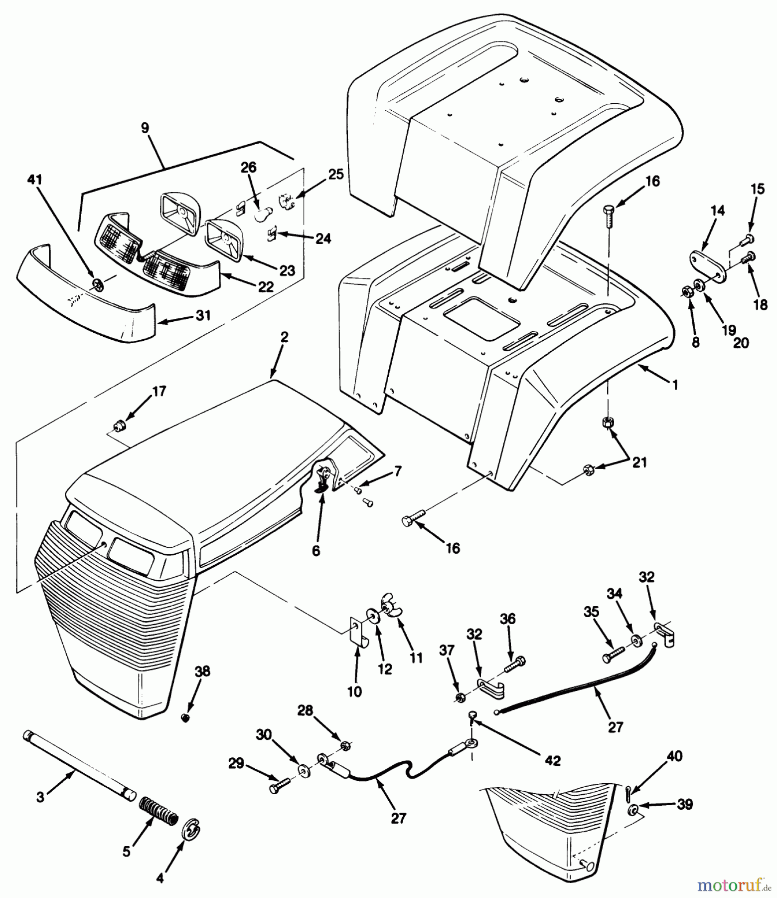  Toro Neu Mowers, Lawn & Garden Tractor Seite 1 32-10BE02 (210-H) - Toro 210-H Tractor, 1991 (1000001-1999999) BODY ASSEMBLY