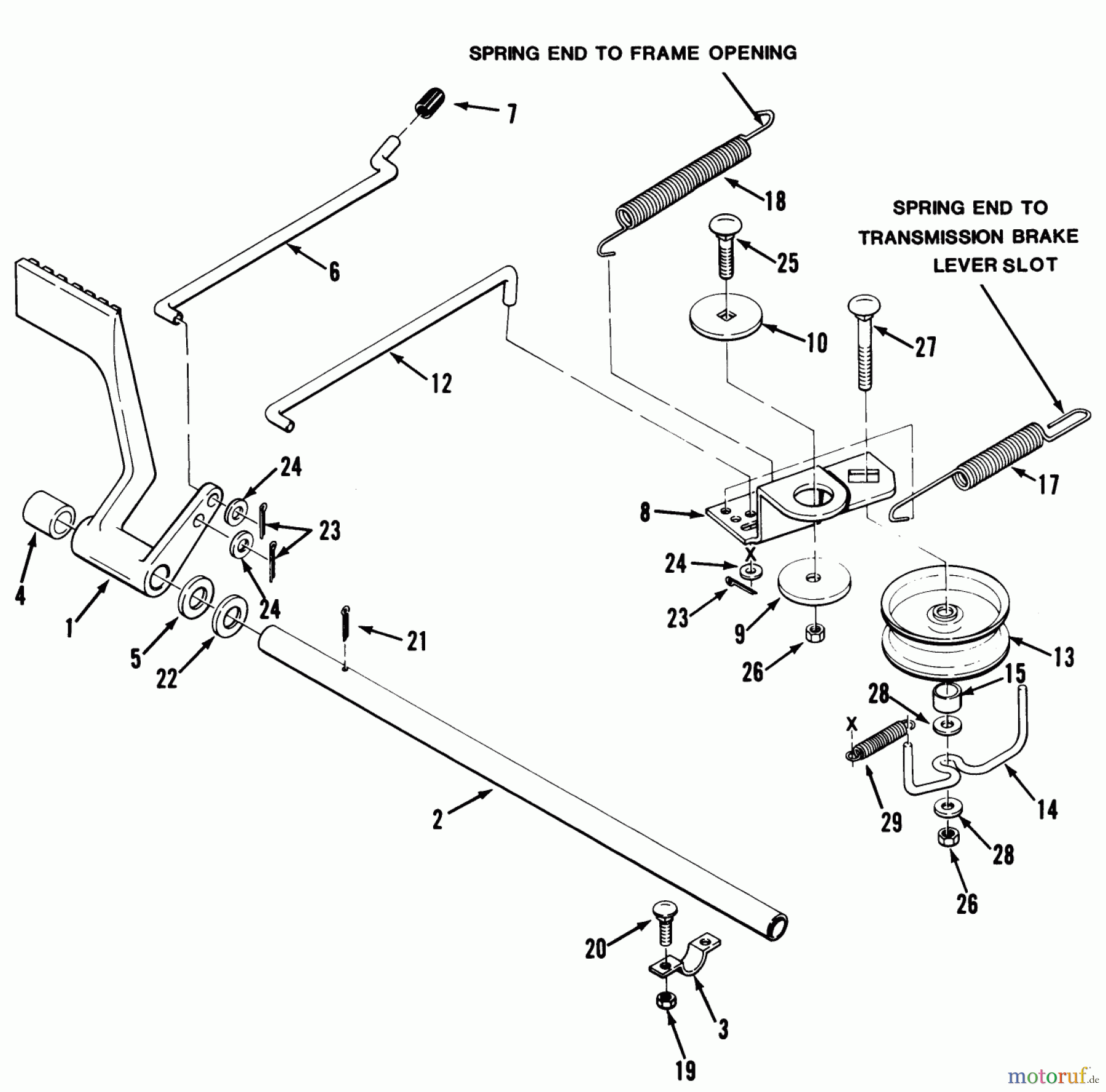  Toro Neu Mowers, Lawn & Garden Tractor Seite 1 32-12O503 (212-5) - Toro 212-5 Tractor, 1992 (2000001-2999999) BRAKE & IDLER ASSEMBLY (210-5 & 212-5)