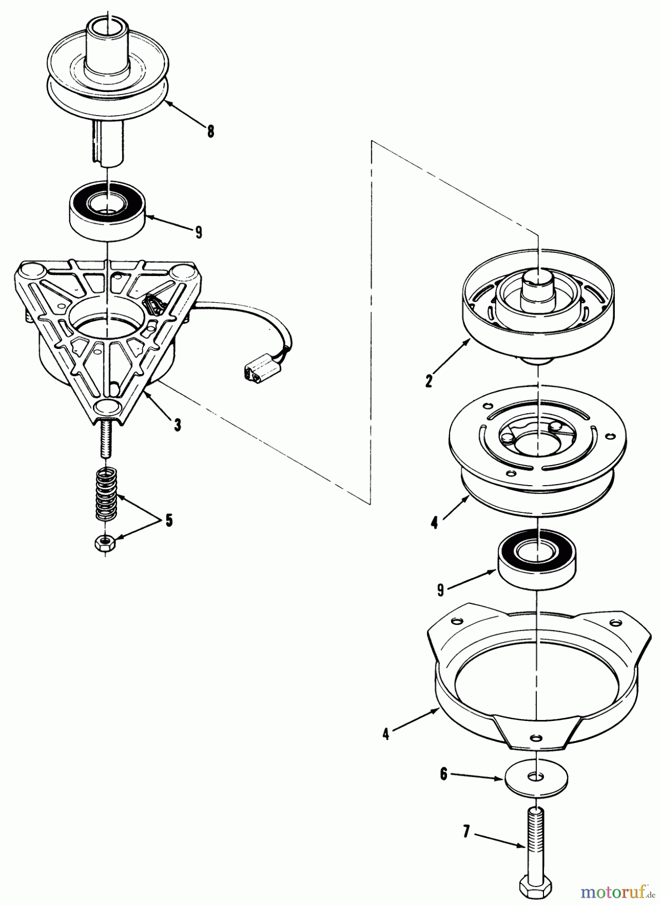  Toro Neu Mowers, Lawn & Garden Tractor Seite 1 32-120EA1 (212-H)- Toro 212-H Tractor, 1991 (1000001-1999999) ENGINE PULLEY AND PTO CLUTCH