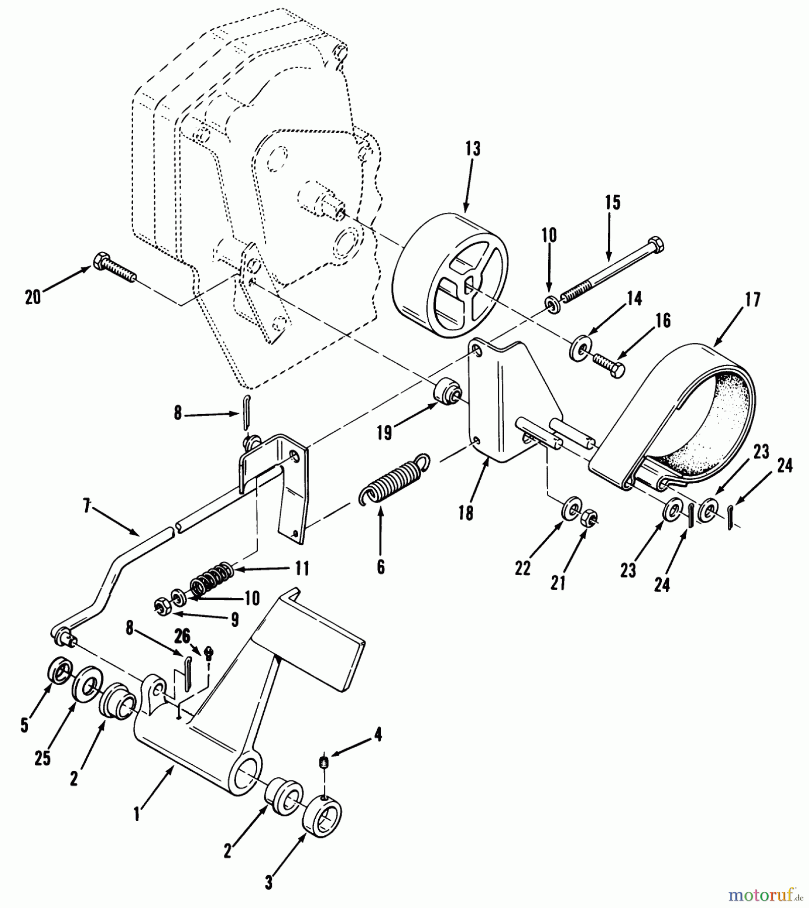  Toro Neu Mowers, Lawn & Garden Tractor Seite 1 41-20OE01 (520-H) - Toro 520-H Garden Tractor, 1990 CLUTCH, BRAKE AND SPEED CONTROL LINKAGE-520-H #2