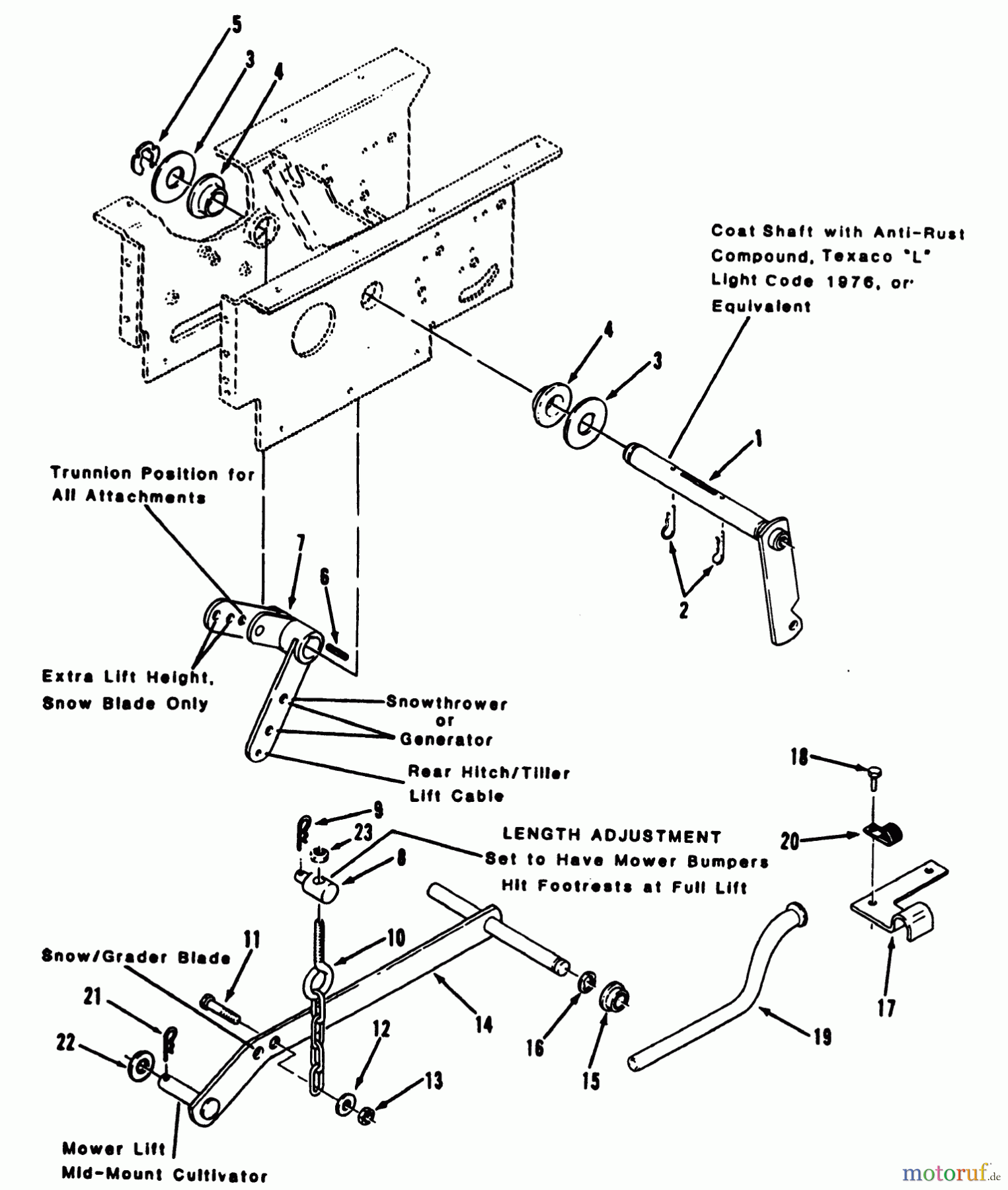 Toro Neu Mowers, Lawn & Garden Tractor Seite 1 41-20OE03 (520-H) - Toro 520-H Garden Tractor, 1992 (2000001-2999999) HYDROSTATIC LIFT LINKAGE