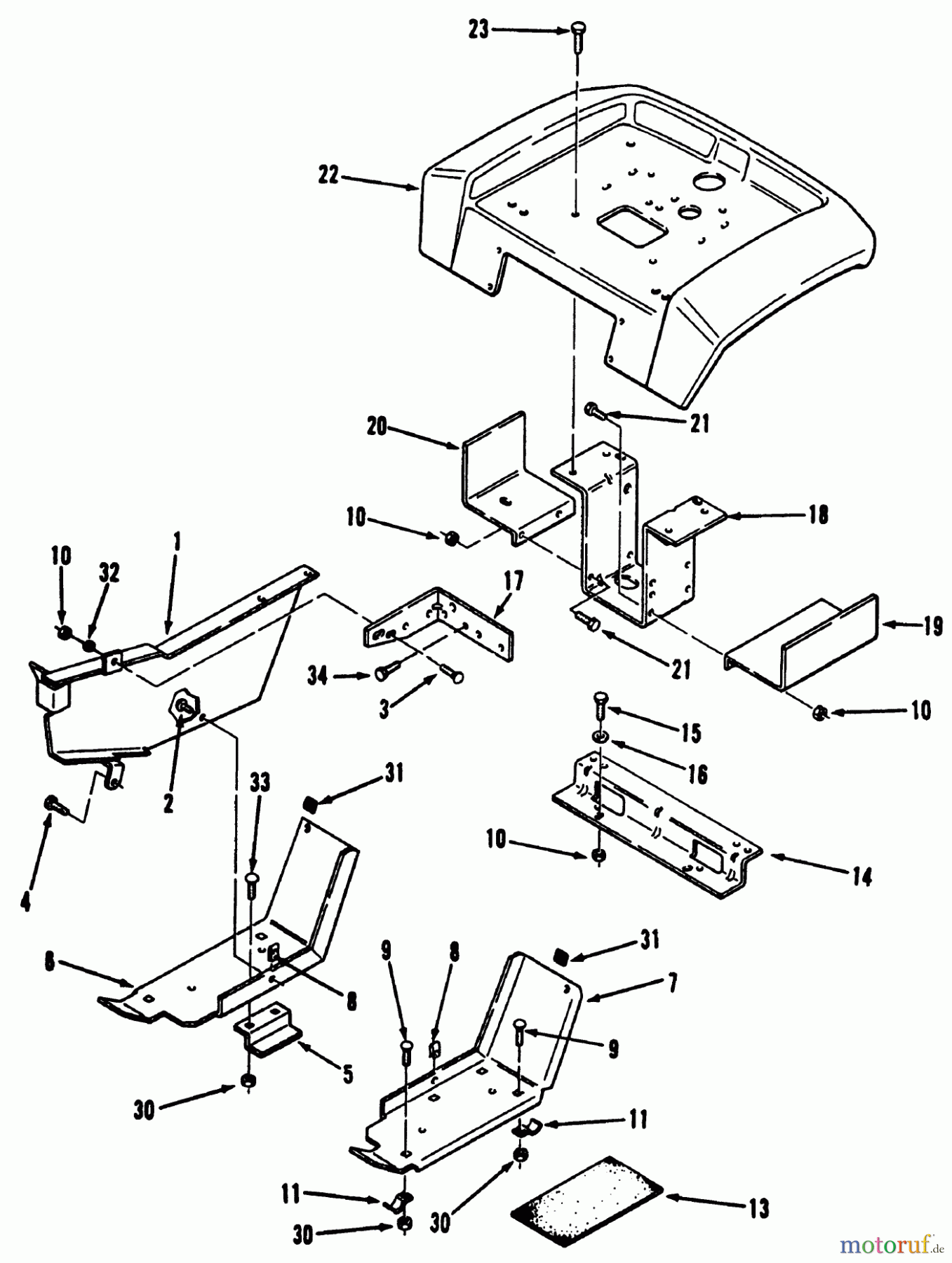  Toro Neu Mowers, Lawn & Garden Tractor Seite 1 41-20OE03 (520-H) - Toro 520-H Garden Tractor, 1992 (2000001-2999999) SHEET METAL AND COVERS #3
