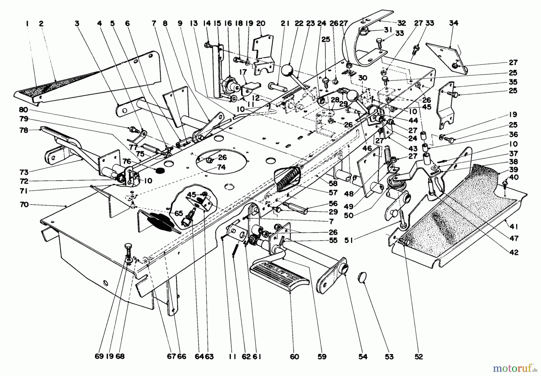 Toro Neu Mowers, Lawn & Garden Tractor Seite 1 55055 (800) - Toro 800 Electric Lawn Tractor, 1971 (1000001-1999999) CHASSIS ASSEMBLY