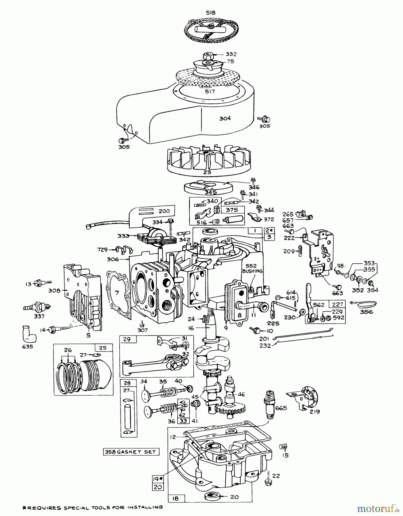  Toro Neu Mowers, Lawn & Garden Tractor Seite 1 55055 (800) - Toro 800 Electric Lawn Tractor, 1971 (1000001-1999999) MODEL 190707-0626 ENGINE ASSEMBLY (ELECTRIC START) BRIGGS & STRATTON