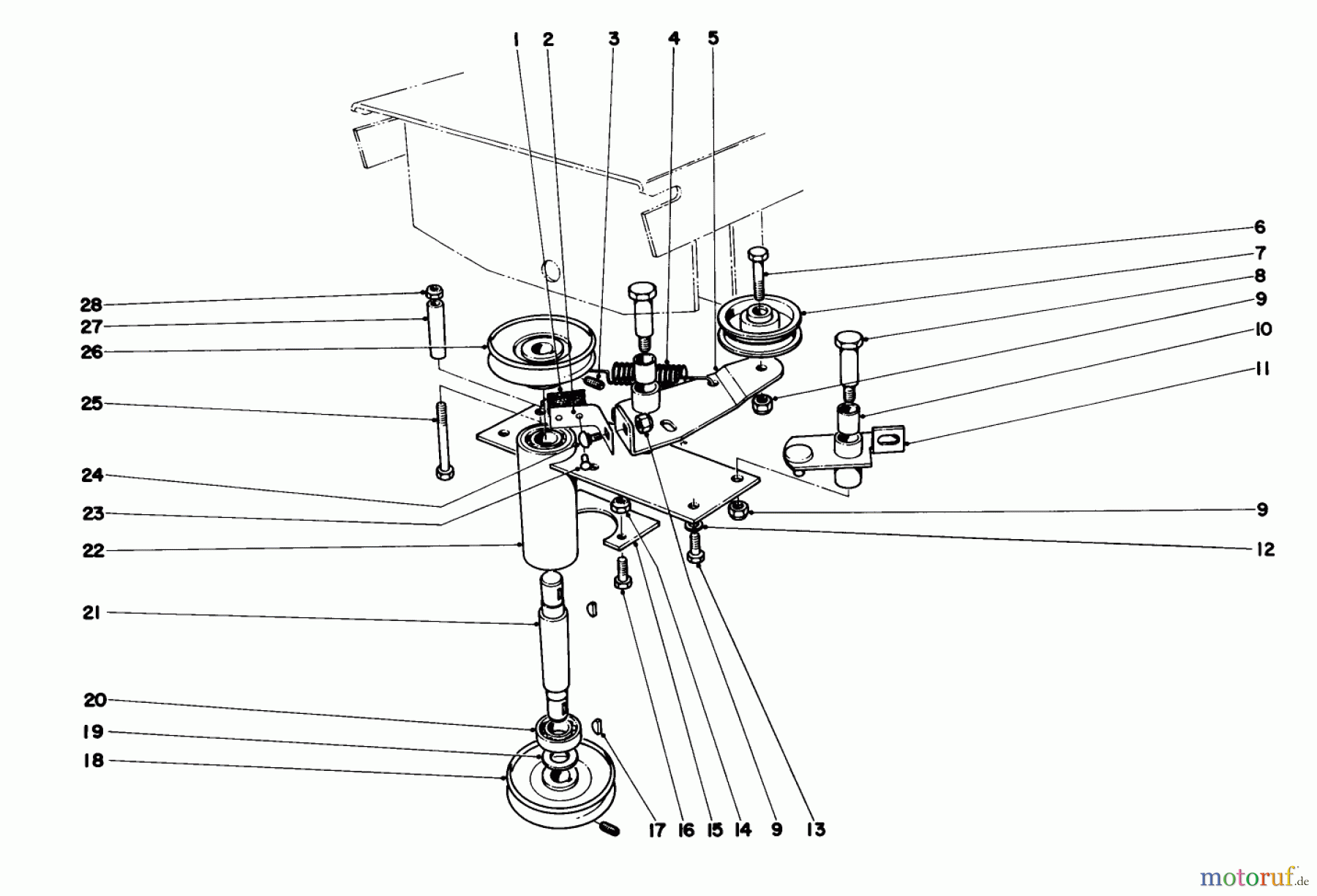  Toro Neu Mowers, Lawn & Garden Tractor Seite 1 55055 (800) - Toro 800 Electric Lawn Tractor, 1971 (1000001-1999999) POWER TAKE-OFF ASSEMBLY