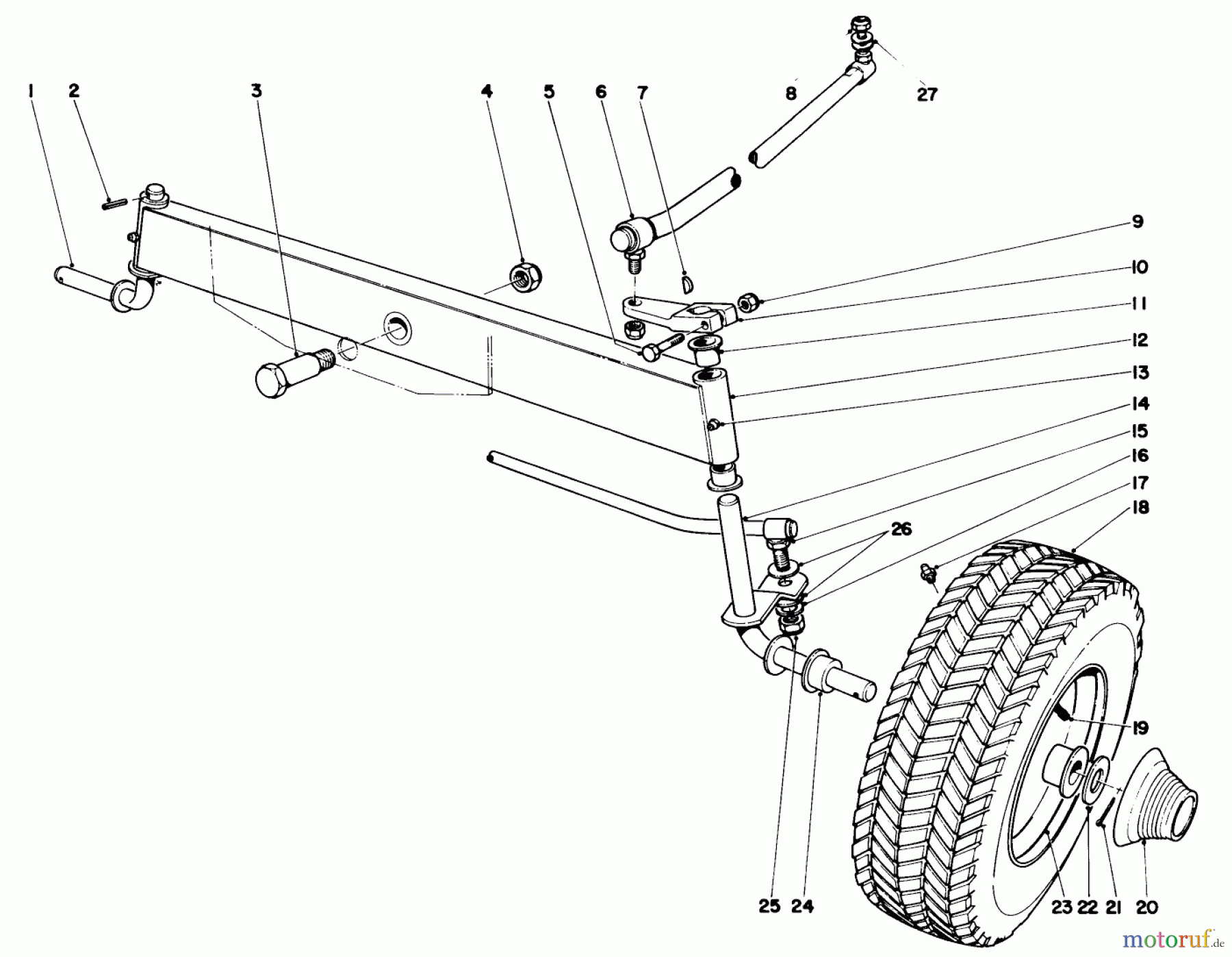 Toro Neu Mowers, Lawn & Garden Tractor Seite 1 55150 (940) - Toro 940 Electric Tractor, 1969 (9000001-9999999) 940 FRONT AXLE ASSEMBLY