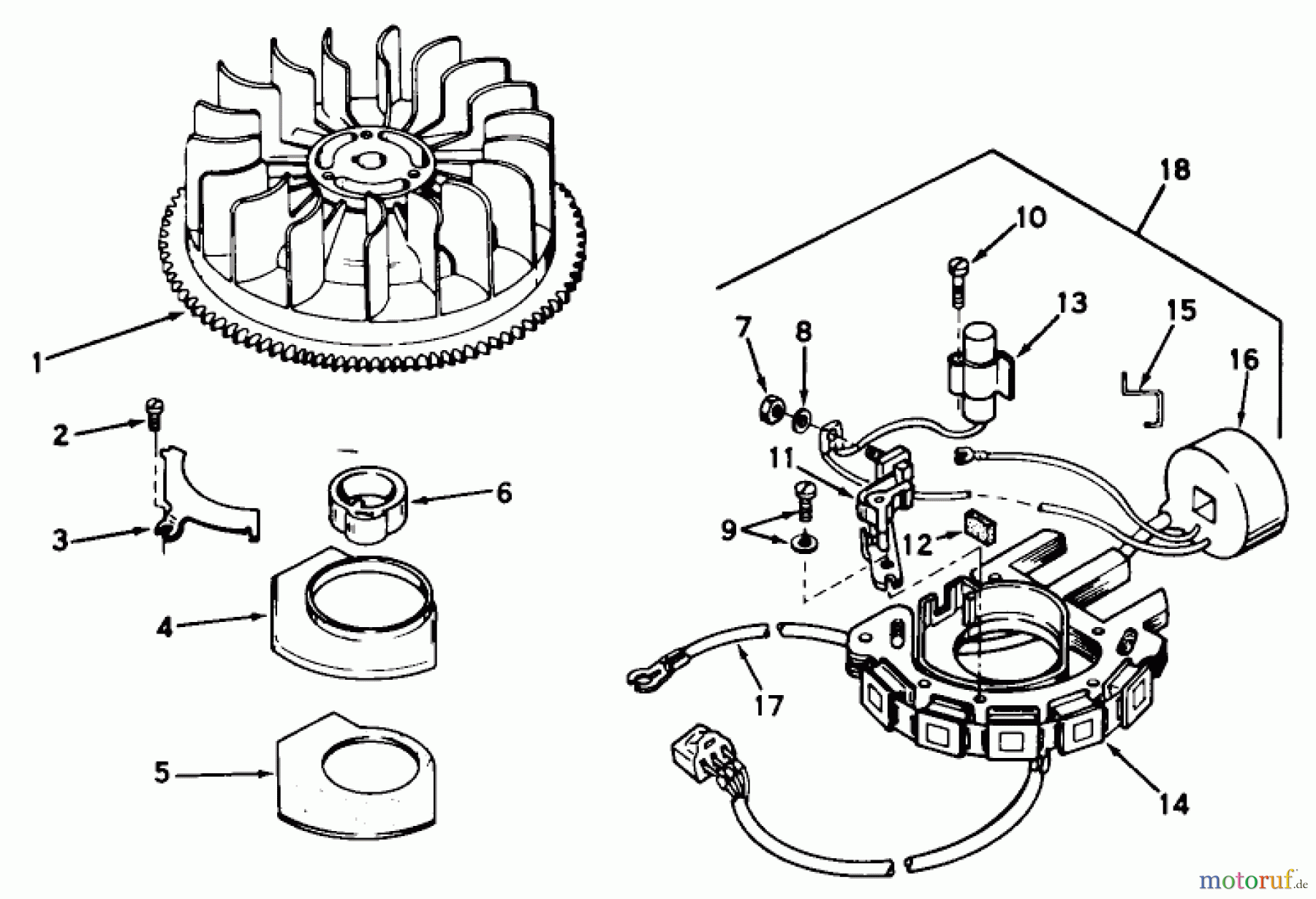  Toro Neu Mowers, Lawn & Garden Tractor Seite 1 55150 (940) - Toro 940 Electric Tractor, 1969 (9000001-9999999) MAGNETO NO. 610766 ASSEMBLY
