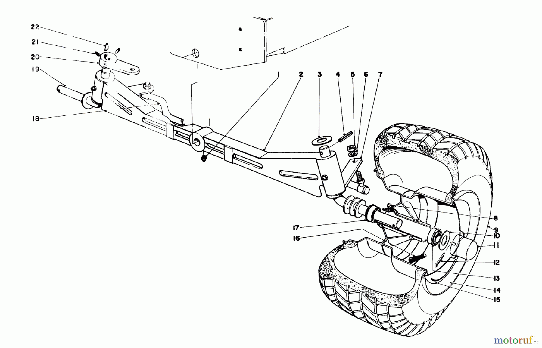  Toro Neu Mowers, Lawn & Garden Tractor Seite 1 55402 (960) - Toro 960 Suburban Lawn Tractor, 1970 (0000001-0999999) FRONT AXLE ASSEMBLY