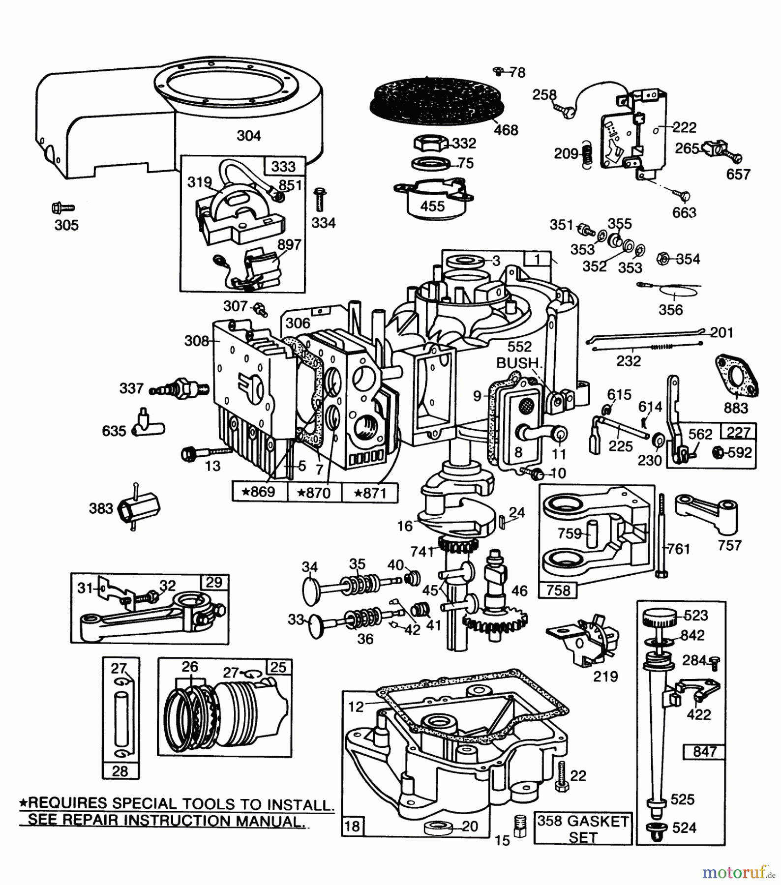  Toro Neu Mowers, Lawn & Garden Tractor Seite 1 57300 (8-32) - Toro 8-32 Front Engine Rider, 1984 (4000001-4999999) ENGINE BRIGGS & STRATTON MODEL 253707-0157-01 (MODEL 57360) #1