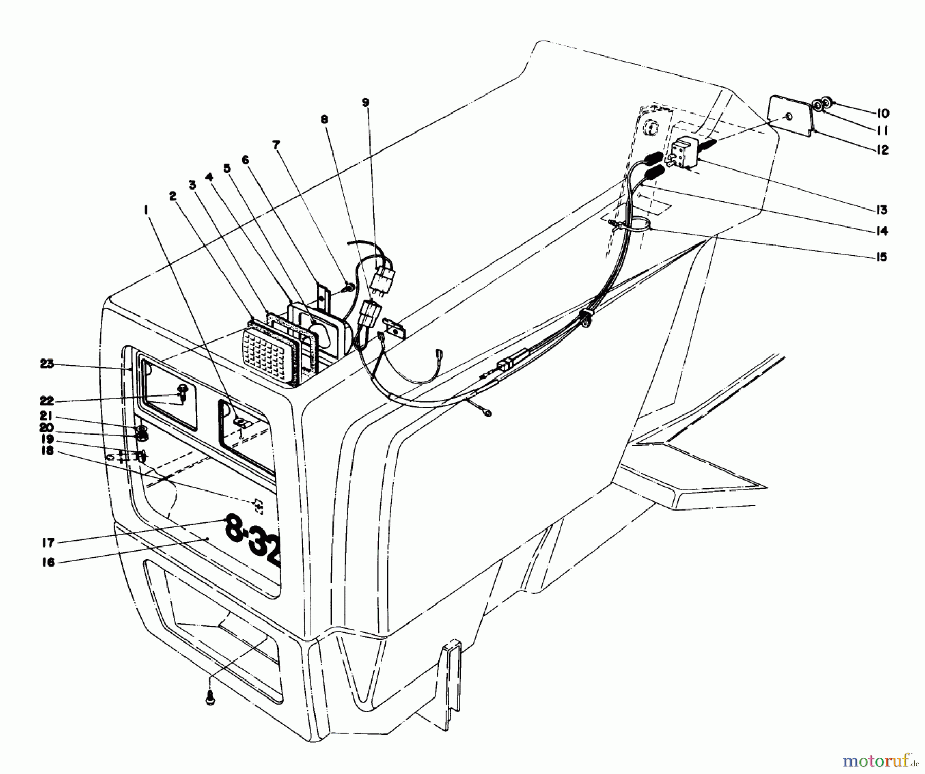  Toro Neu Mowers, Lawn & Garden Tractor Seite 1 57300 (8-32) - Toro 8-32 Front Engine Rider, 1984 (4000001-4999999) HEADLIGHT KIT NO. 38-5760 (OPTIONAL)
