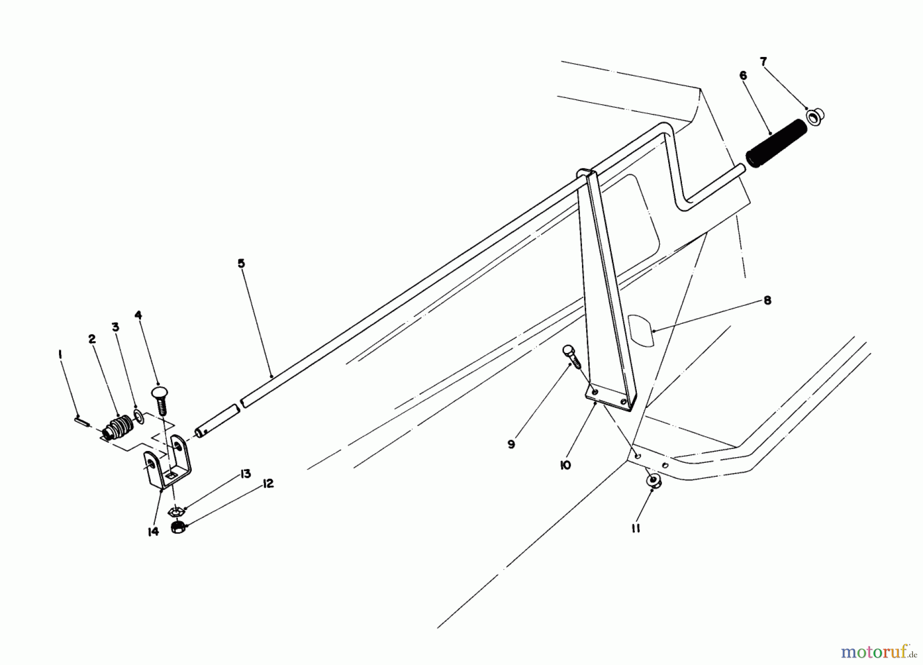 Toro Neu Mowers, Lawn & Garden Tractor Seite 1 57300 (8-32) - Toro 8-32 Front Engine Rider, 1985 (5000001-5999999) CHUTE CONTROL ASSEMBLY 36