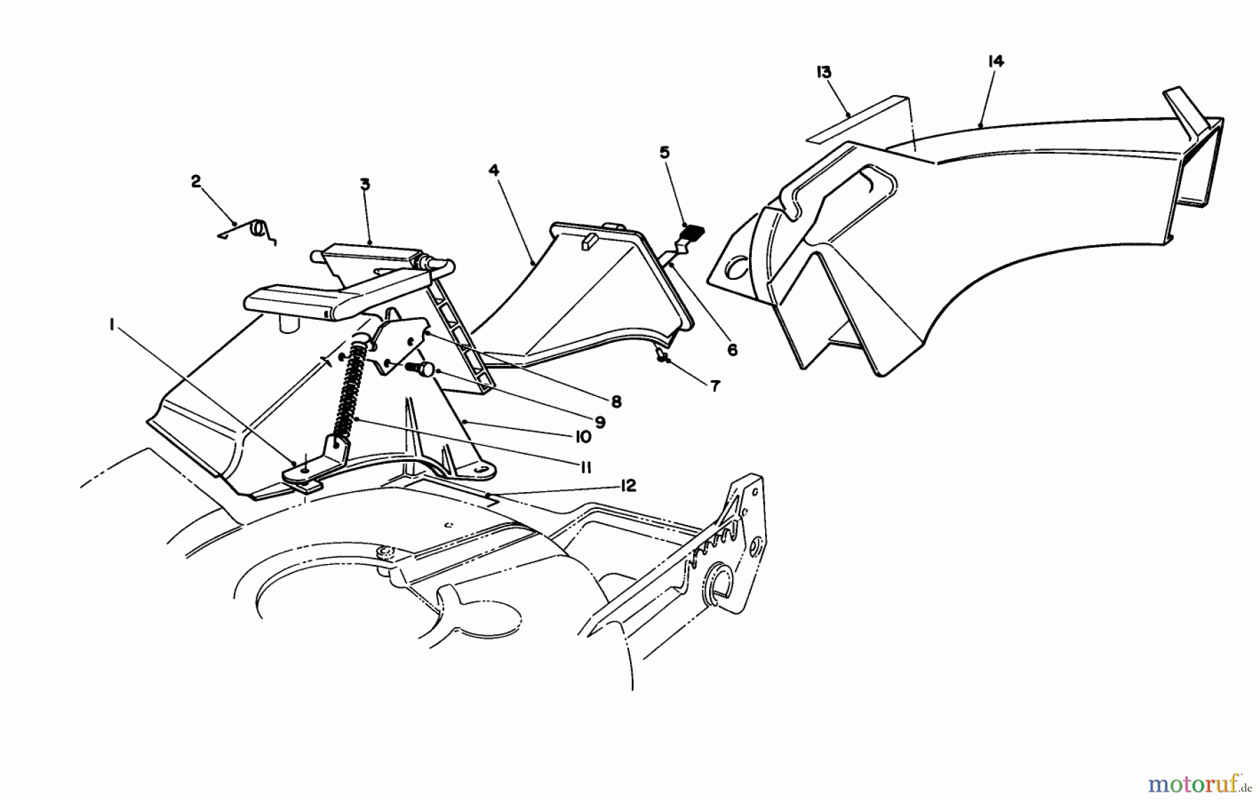 Toro Neu Accessories, Mower 59189 - Toro Side Discharge Kit, Recycler Mower DISCHARGE TUNNEL & CHUTE ASSEMBLY