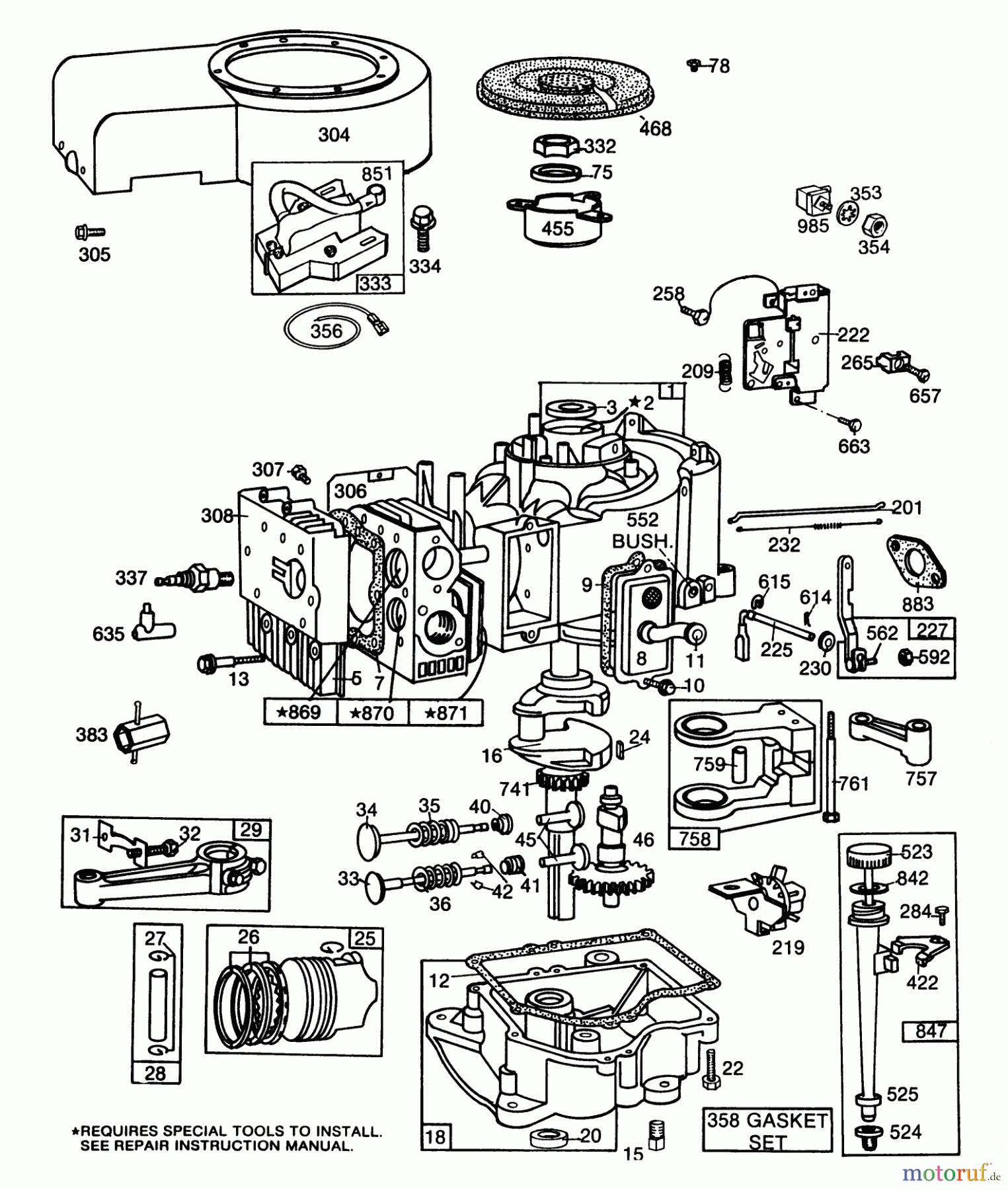  Toro Neu Mowers, Lawn & Garden Tractor Seite 1 57360 (11-32) - Toro 11-32 Lawn Tractor, 1986 (6000001-6999999) ENGINE BRIGGS & STRATTON MODEL 253707-0157-01 #1
