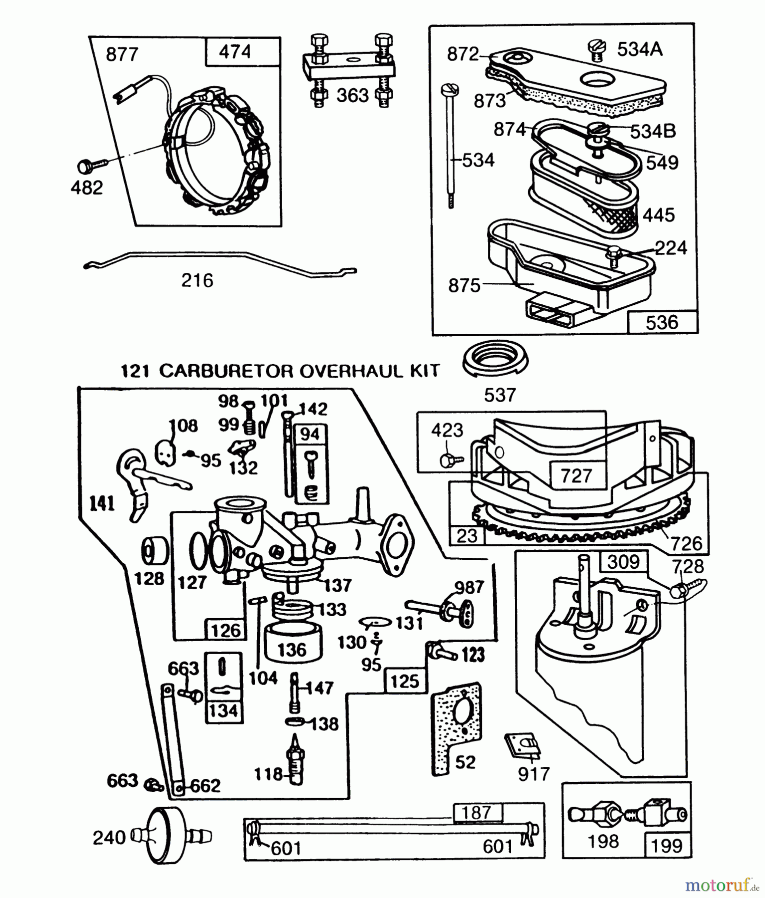  Toro Neu Mowers, Lawn & Garden Tractor Seite 1 57360 (11-32) - Toro 11-32 Lawn Tractor, 1987 (7000001-7999999) ENGINE BRIGGS & STRATTON MODEL 253707-0157-01 #3
