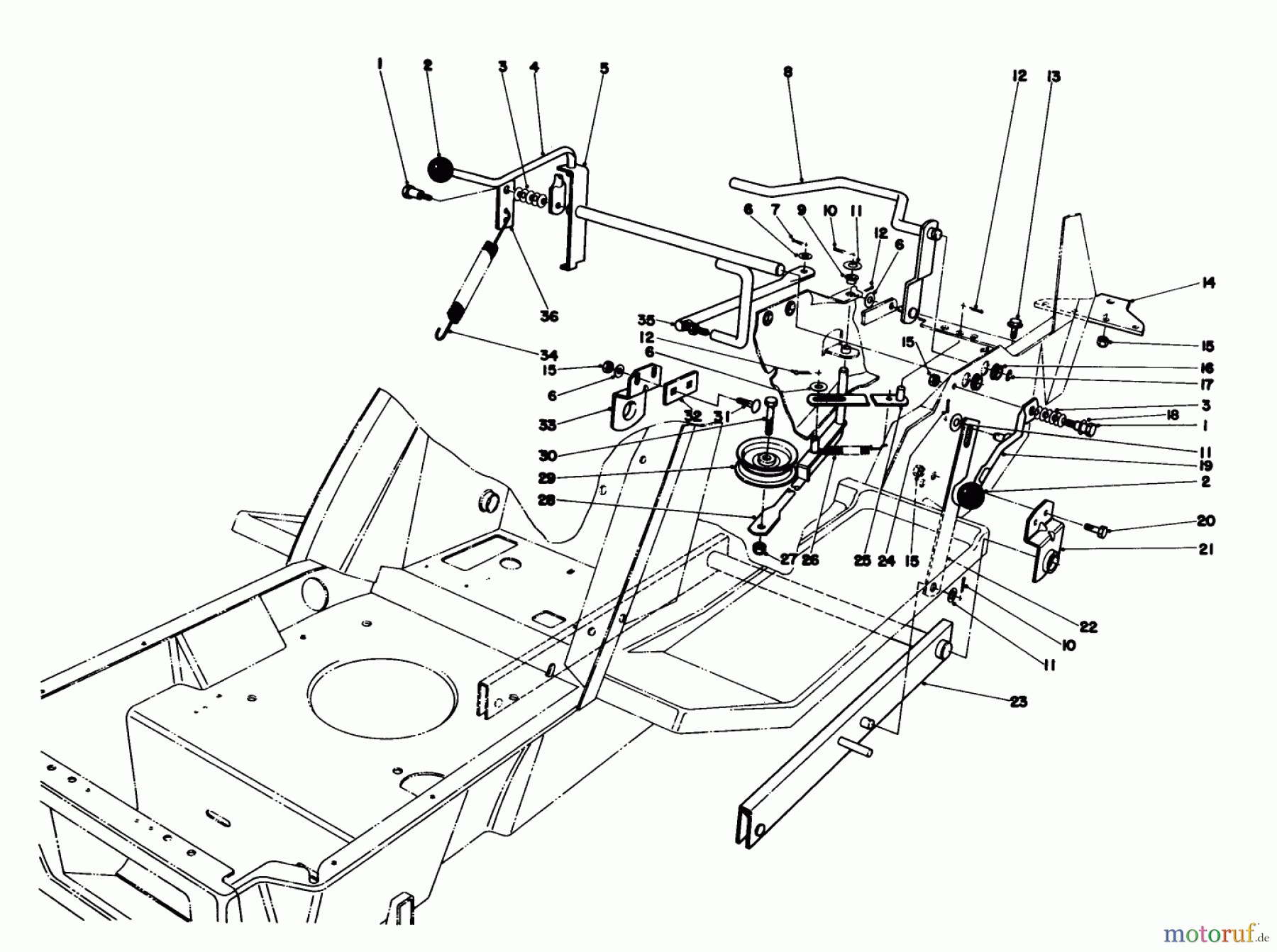  Toro Neu Mowers, Lawn & Garden Tractor Seite 1 57360 (11-32) - Toro 11-32 Lawn Tractor, 1987 (7000001-7999999) SHIFT & CLUTCH ASSEMBLY