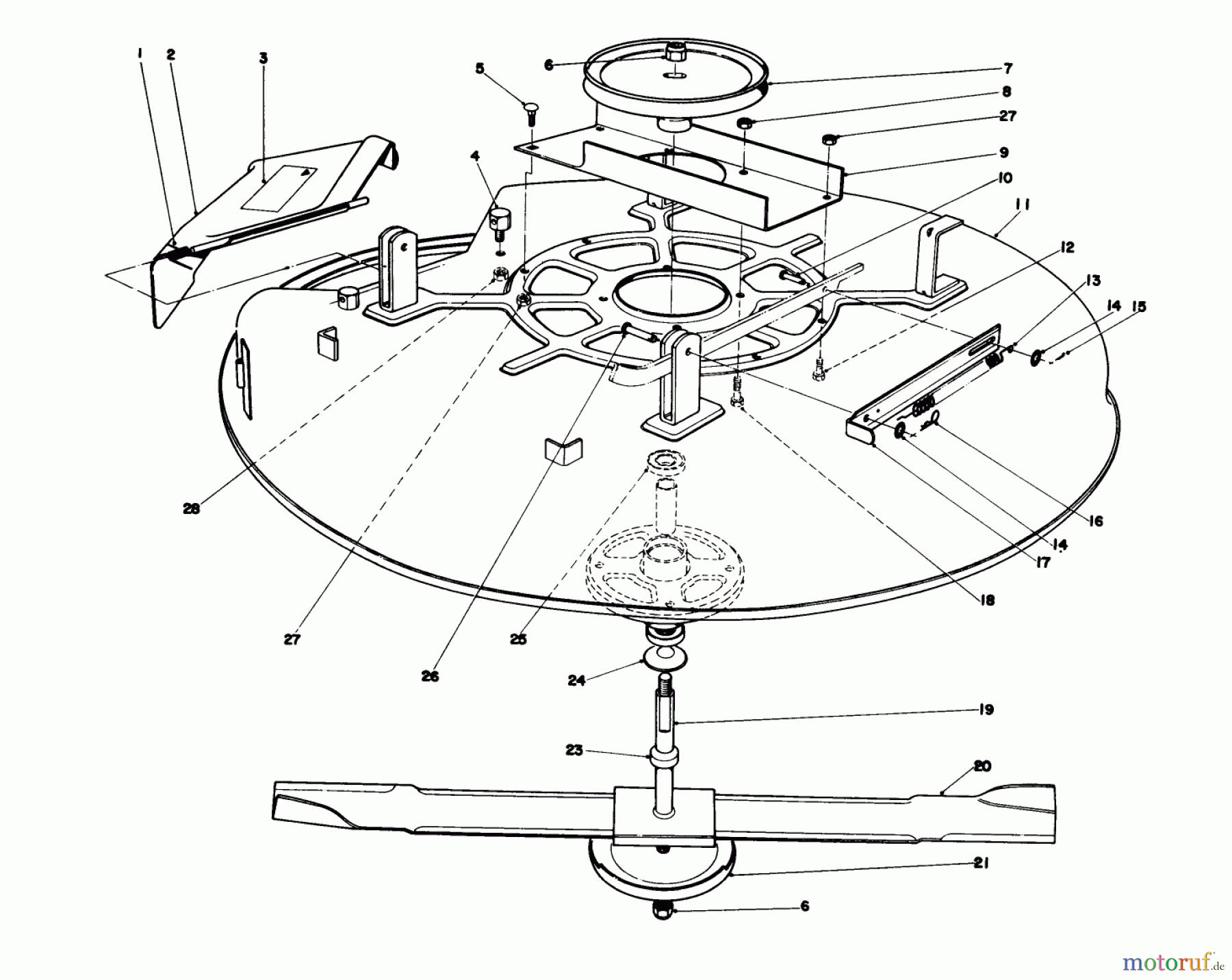 Toro Neu Mowers, Lawn & Garden Tractor Seite 1 57375 - Toro 8 hp Front Engine Rider, 1980 (0000001-0999999) CUTTING DECK