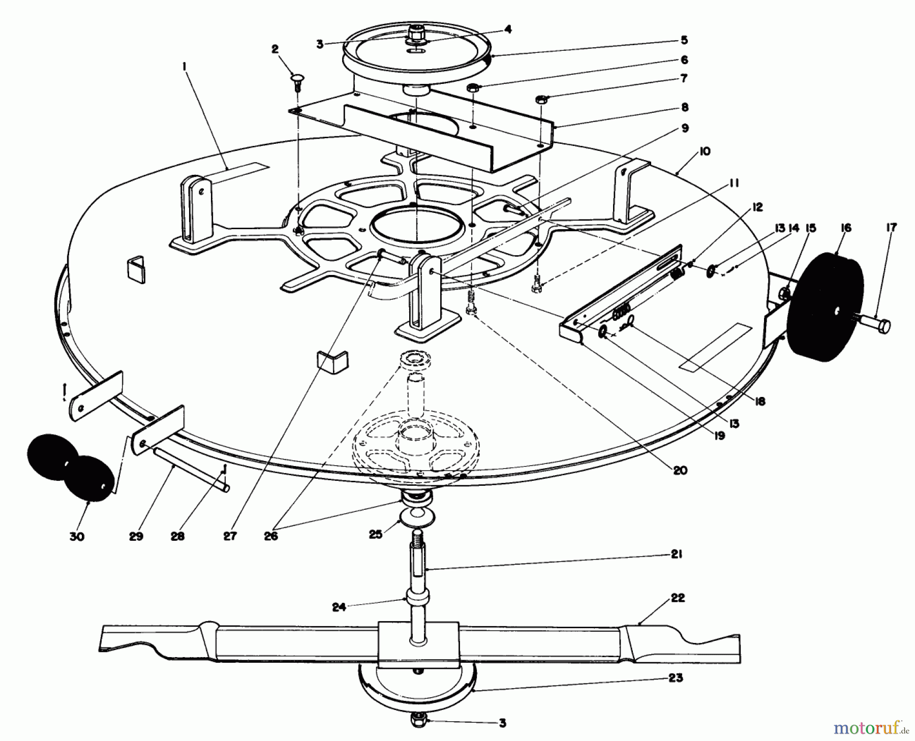  Toro Neu Mowers, Lawn & Garden Tractor Seite 1 57380 - Toro 8 hp Front Engine Rider, 1980 (0000001-0999999) MULCHER DECK