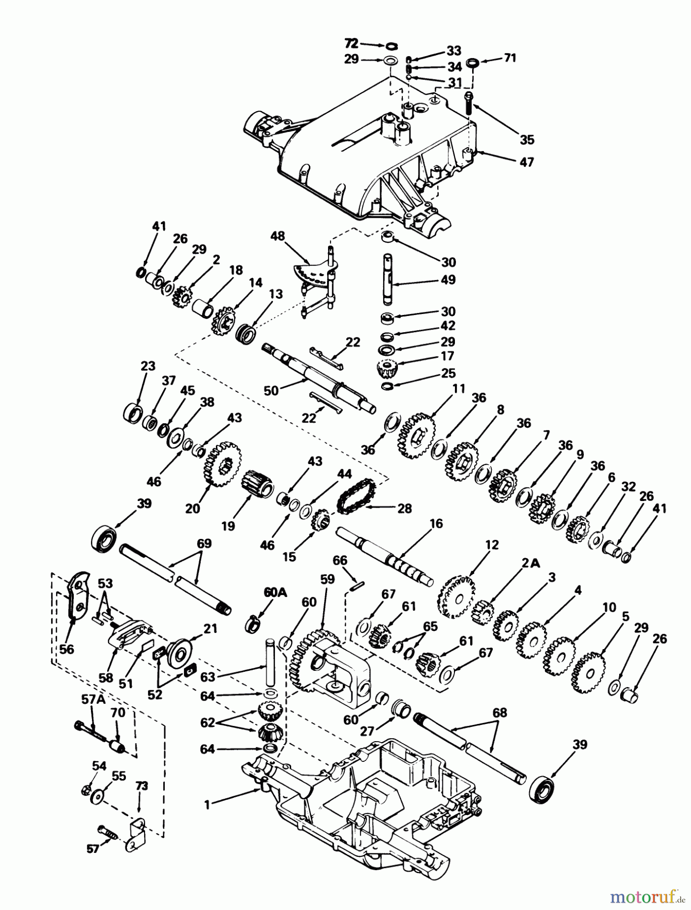  Toro Neu Mowers, Lawn & Garden Tractor Seite 1 57450 (12-32) - Toro 12-32 Lawn Tractor, 1991 (1000001-1999999) PEERLESS TRANSAXLE MODEL NO. 801F