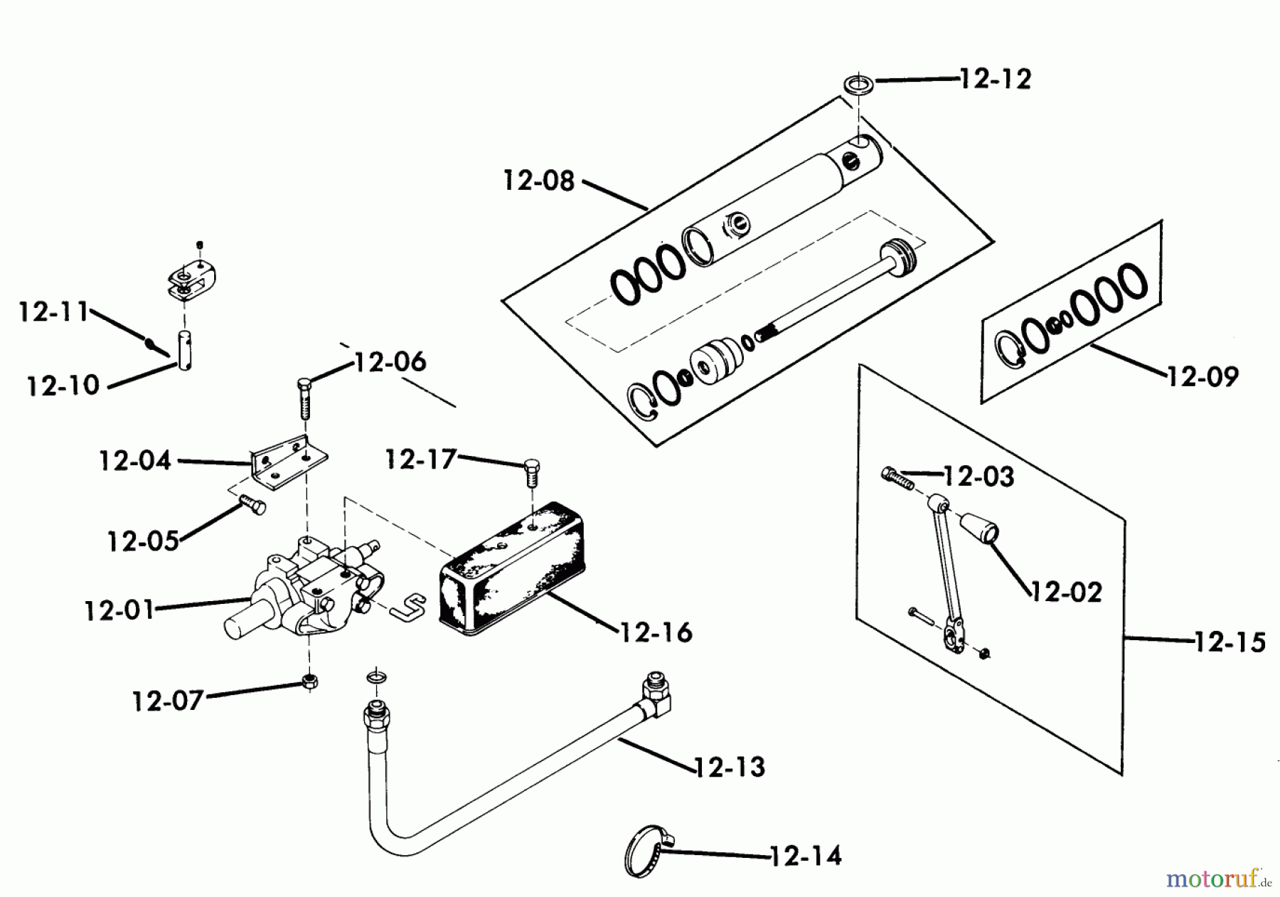 Toro Neu Mowers, Lawn & Garden Tractor Seite 1 61-16KS01 (C-160) - Toro C-160 Automatic Tractor, 1976 12.000 HYDRAULIC SYSTEM