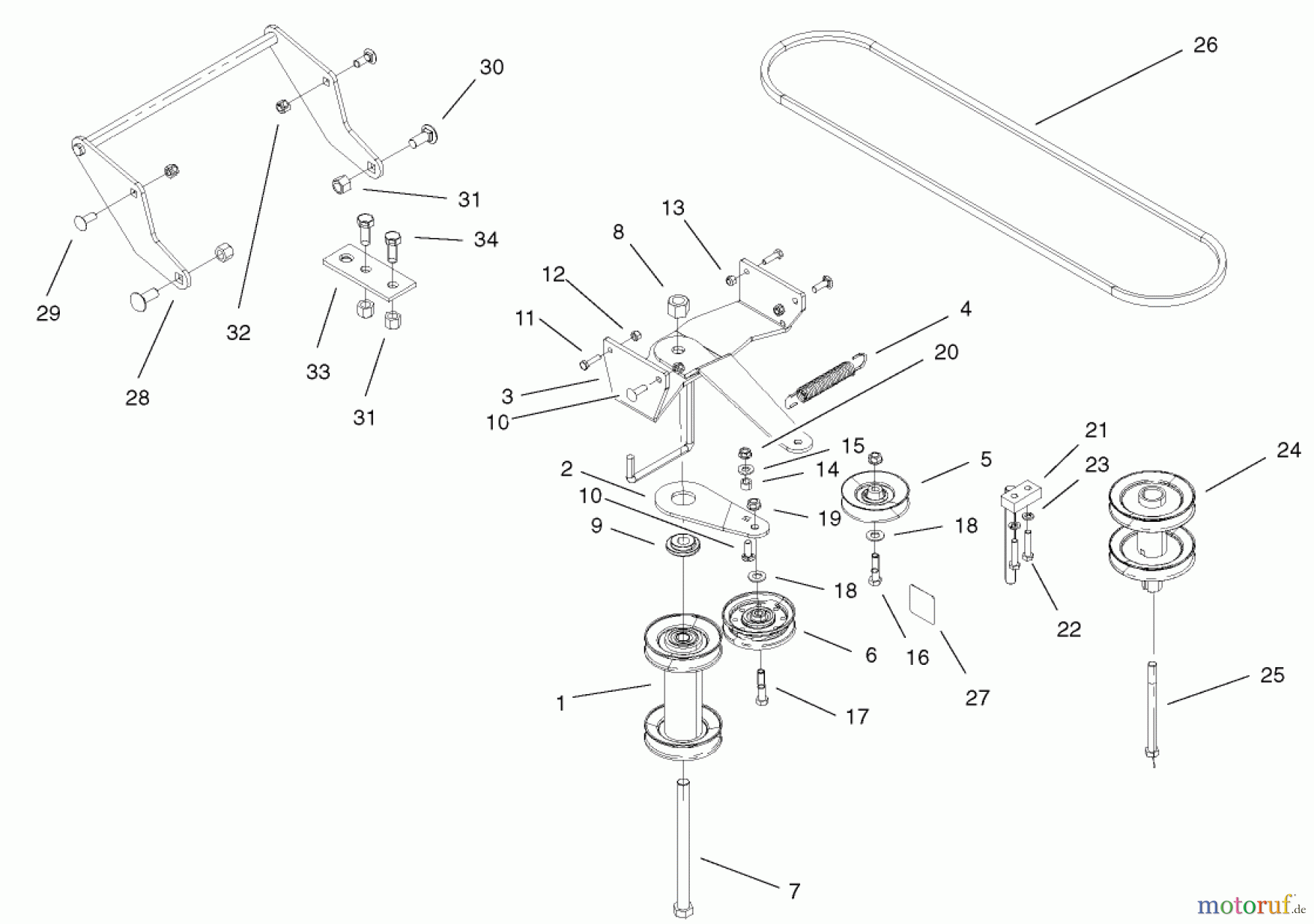  Toro Neu Accessories, Mower 78200 - Toro Quiet Collector, Wheel Horse 260-Series Lawn and Garden Tractors, 2002 (220000001-220999999) HITCH AND PULLEY ASSEMBLY