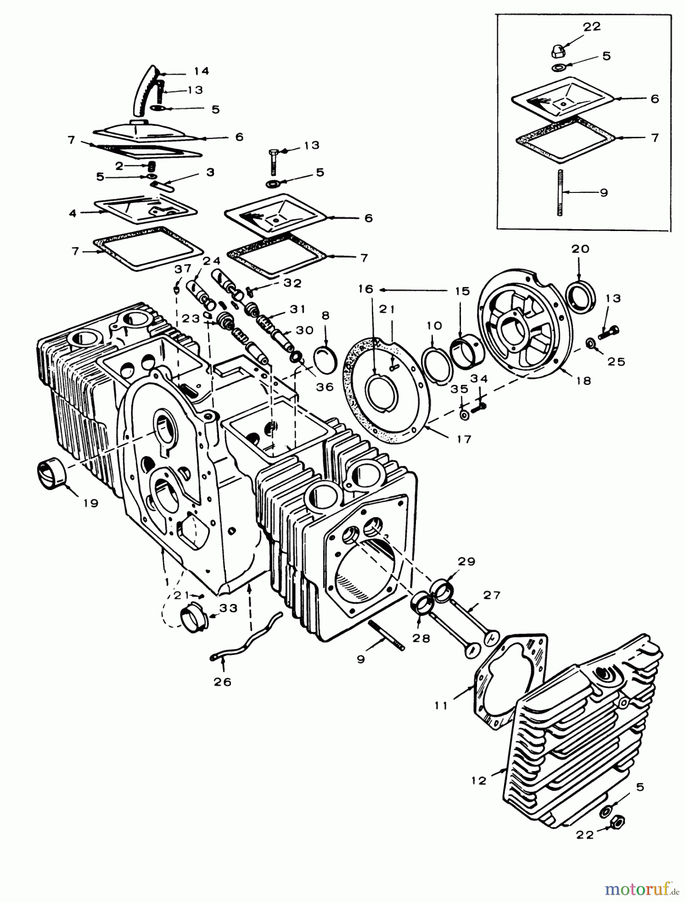  Toro Neu Mowers, Lawn & Garden Tractor Seite 1 61-20KS01 (D-200) - Toro D-200 Automatic Tractor, 1976 CYLINDER BLOCK GROUP-16 HP ONAN ENGINE