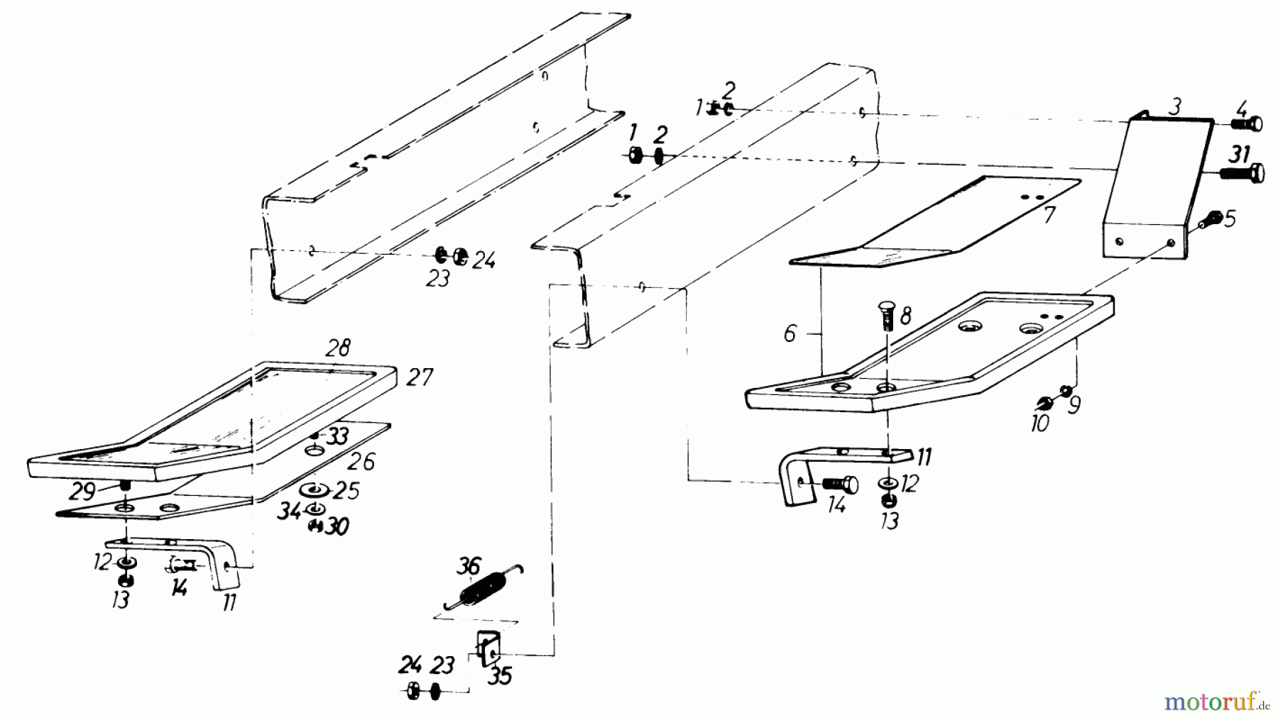Toro Neu Mowers, Lawn & Garden Tractor Seite 1 61-20RG01 (D-250) - Toro D-250 10-Speed Tractor, 1976 FOOT RESTS