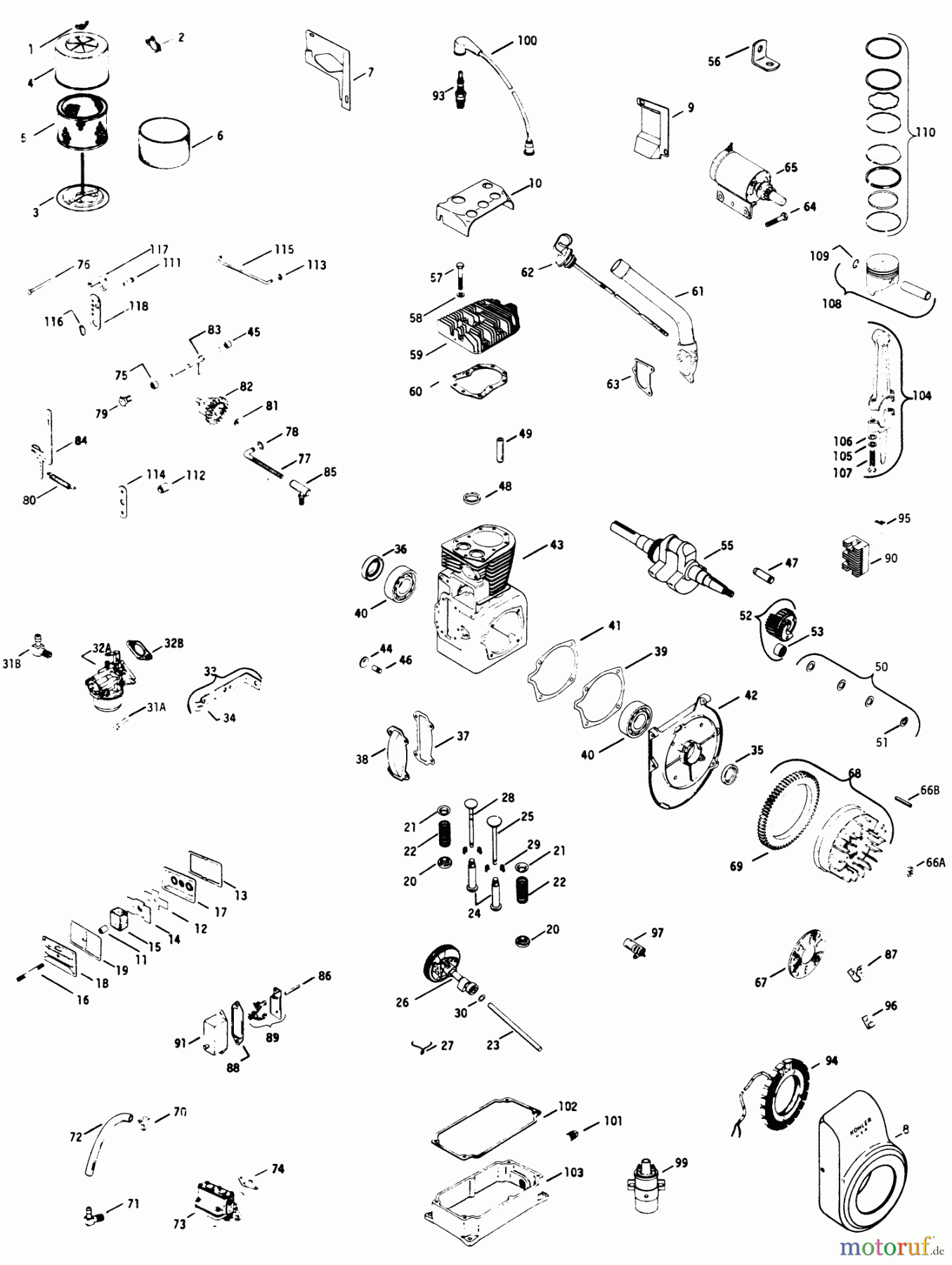  Toro Neu Mowers, Lawn & Garden Tractor Seite 1 71-12KS02 (C-120) - Toro C-120 Automatic Tractor, 1977 16 H.P. ENGINE K341S, SPEC 71128A