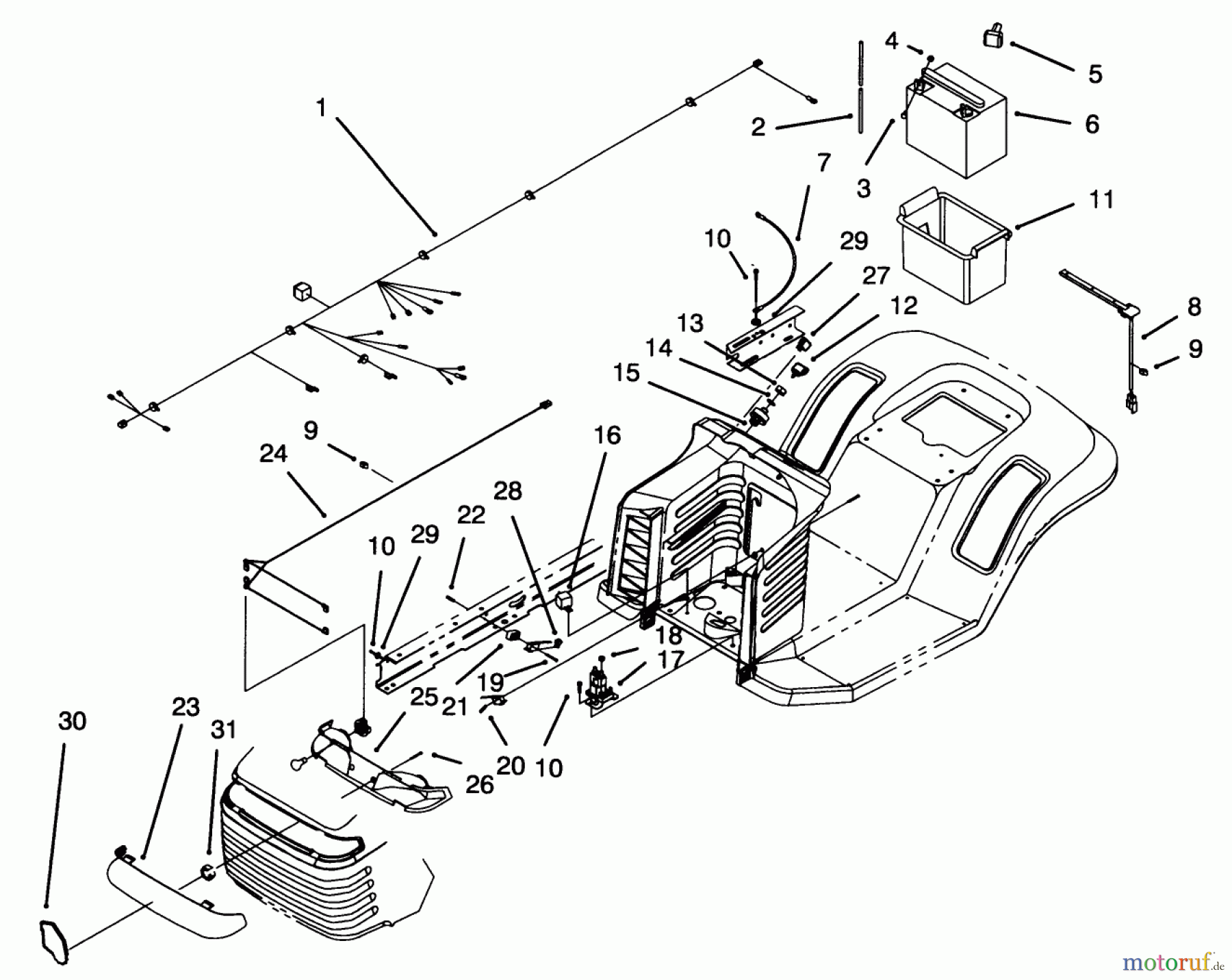  Toro Neu Mowers, Lawn & Garden Tractor Seite 1 71184 (12-38XL) - Toro 12-38XL Lawn Tractor, 1995 (5900001-5910000) ELECTRICAL ASSEMBLY