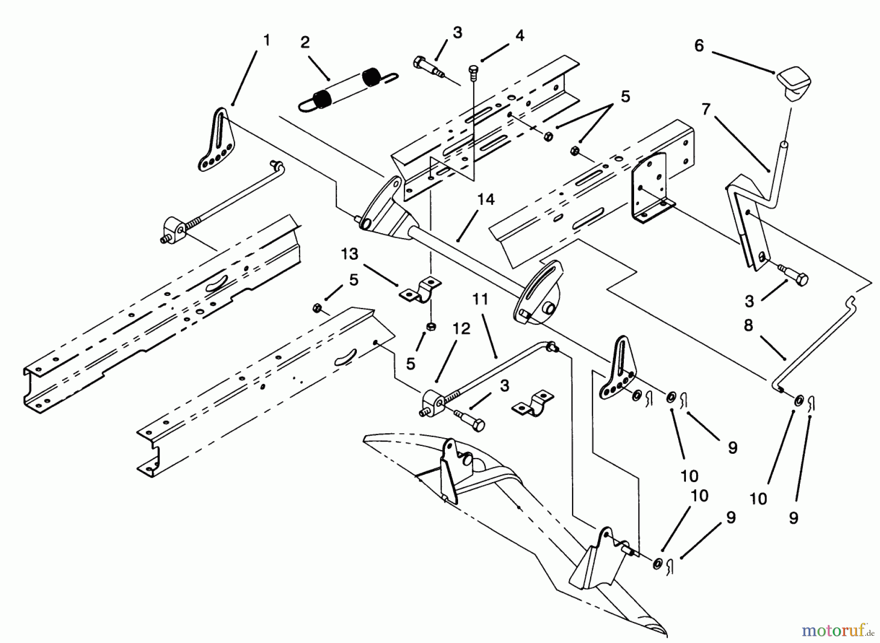 Toro Neu Mowers, Lawn & Garden Tractor Seite 1 71184 (12-38XL) - Toro 12-38XL Lawn Tractor, 1995 (5900001-5910000) HEIGHT OF CUT ASSEMBLY